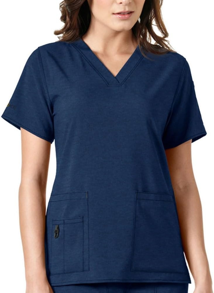 image:imageCarhartt CrossFlex Scrubs for Women VNeck Scrub TopsNavy Heather
