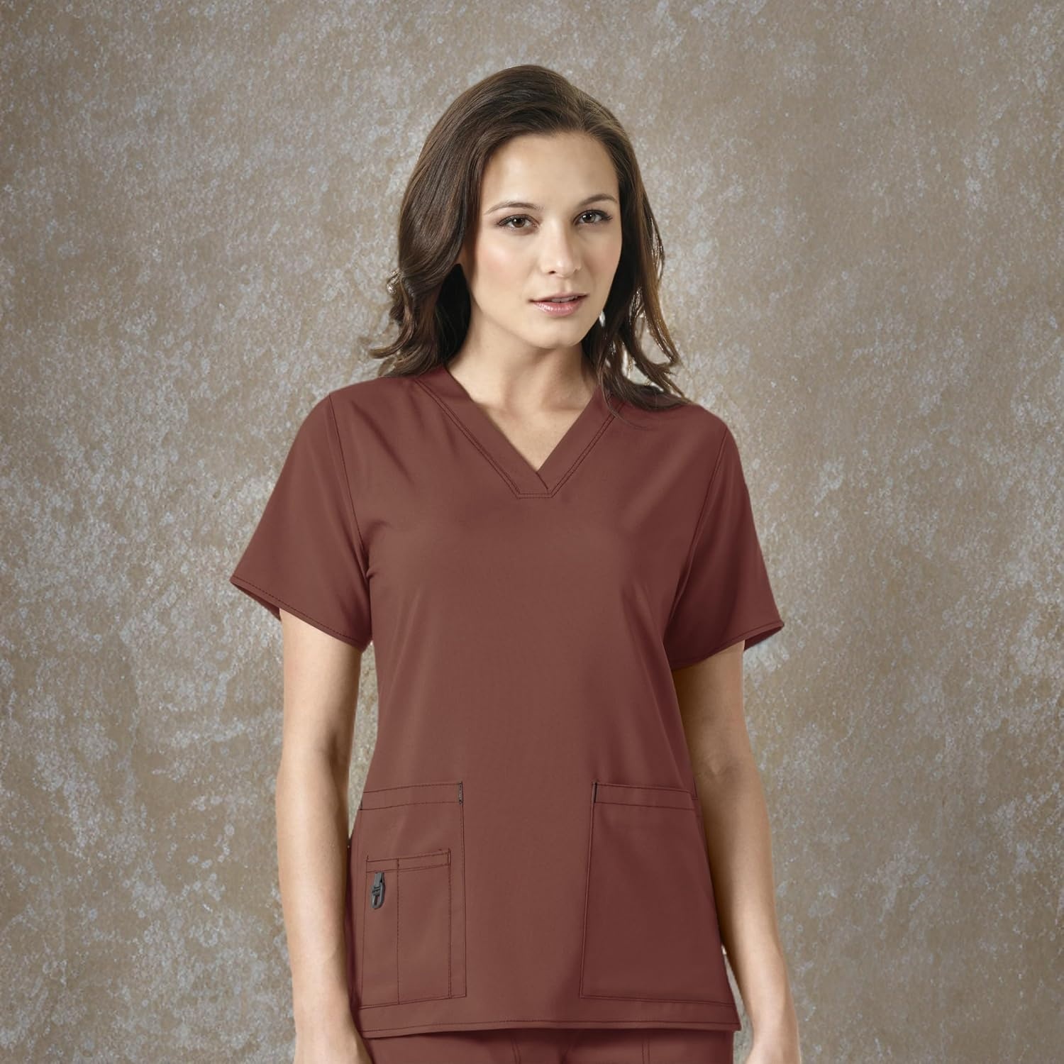 image:imageCarhartt CrossFlex Scrubs for Women VNeck Scrub TopsSable