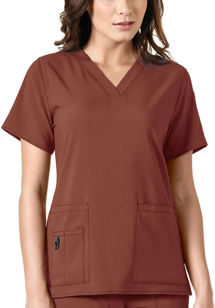 image:imageCarhartt CrossFlex Scrubs for Women VNeck Scrub TopsSable
