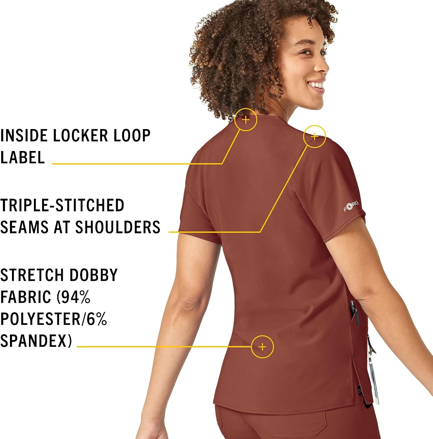 image:imageCarhartt CrossFlex Scrubs for Women VNeck Scrub TopsSable