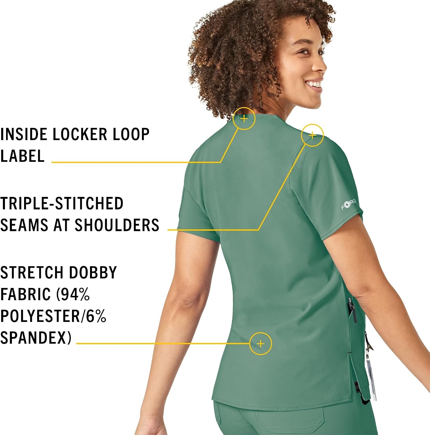 image:imageCarhartt CrossFlex Scrubs for Women VNeck Scrub TopsSea Pine