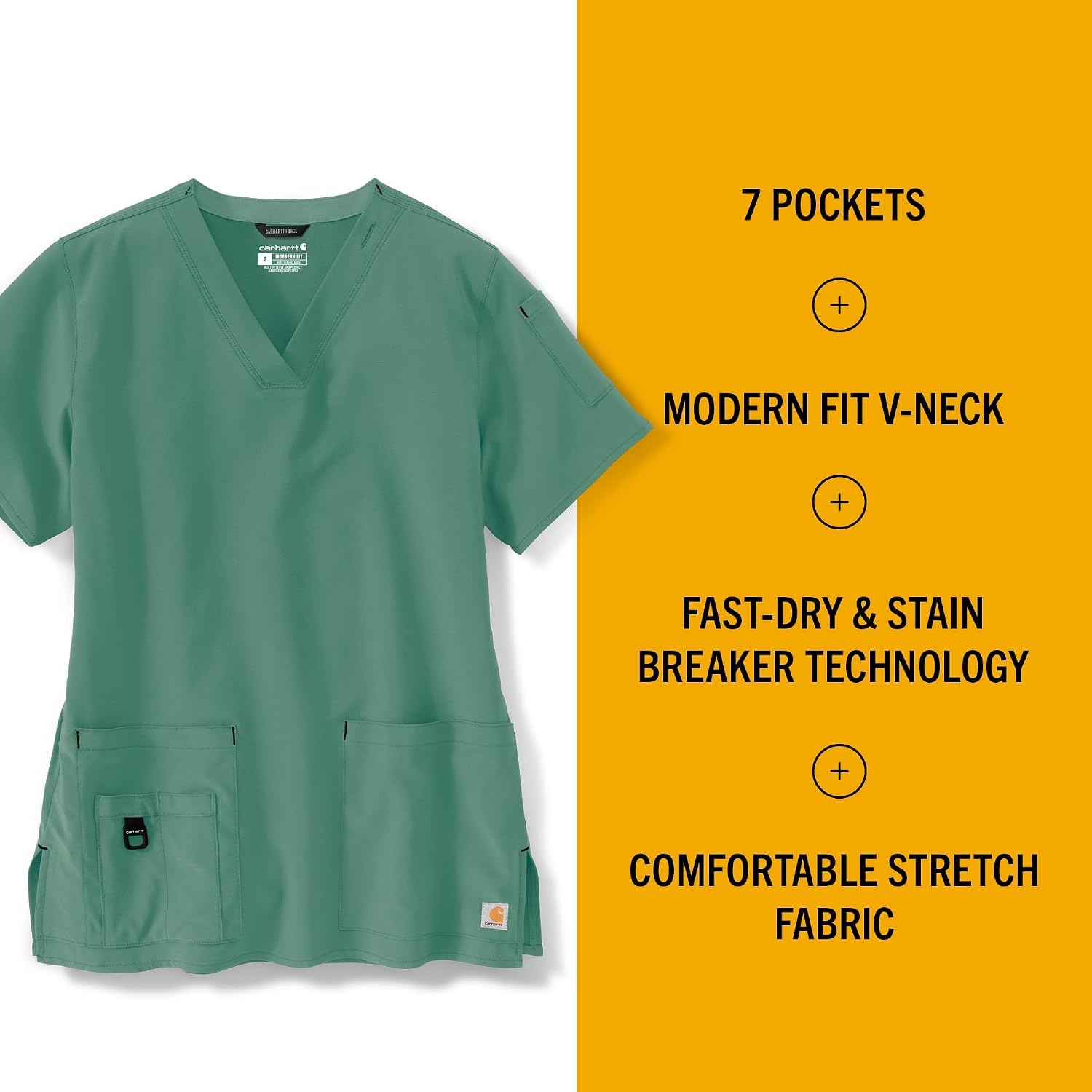 image:imageCarhartt CrossFlex Scrubs for Women VNeck Scrub TopsSea Pine