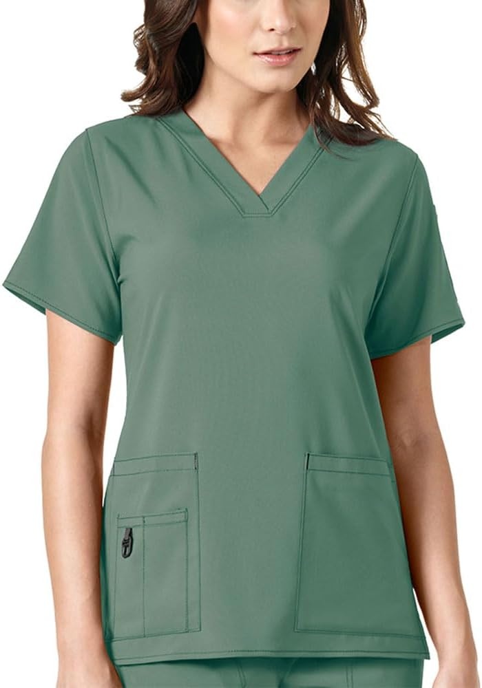 image:imageCarhartt CrossFlex Scrubs for Women VNeck Scrub TopsSea Pine