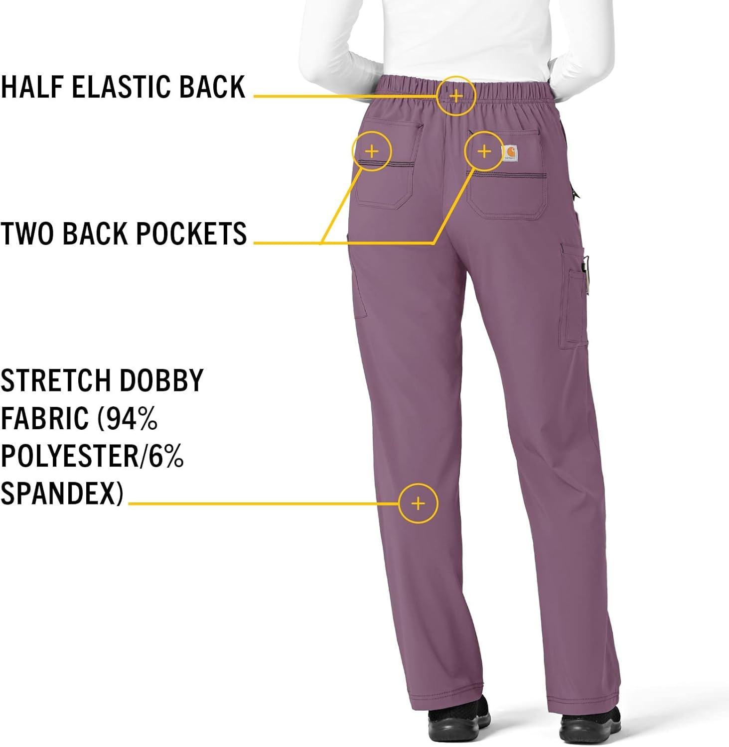 image:imageCarhartt CrossFlex Womens Boot Cut Cargo Scrub PantAmethyst