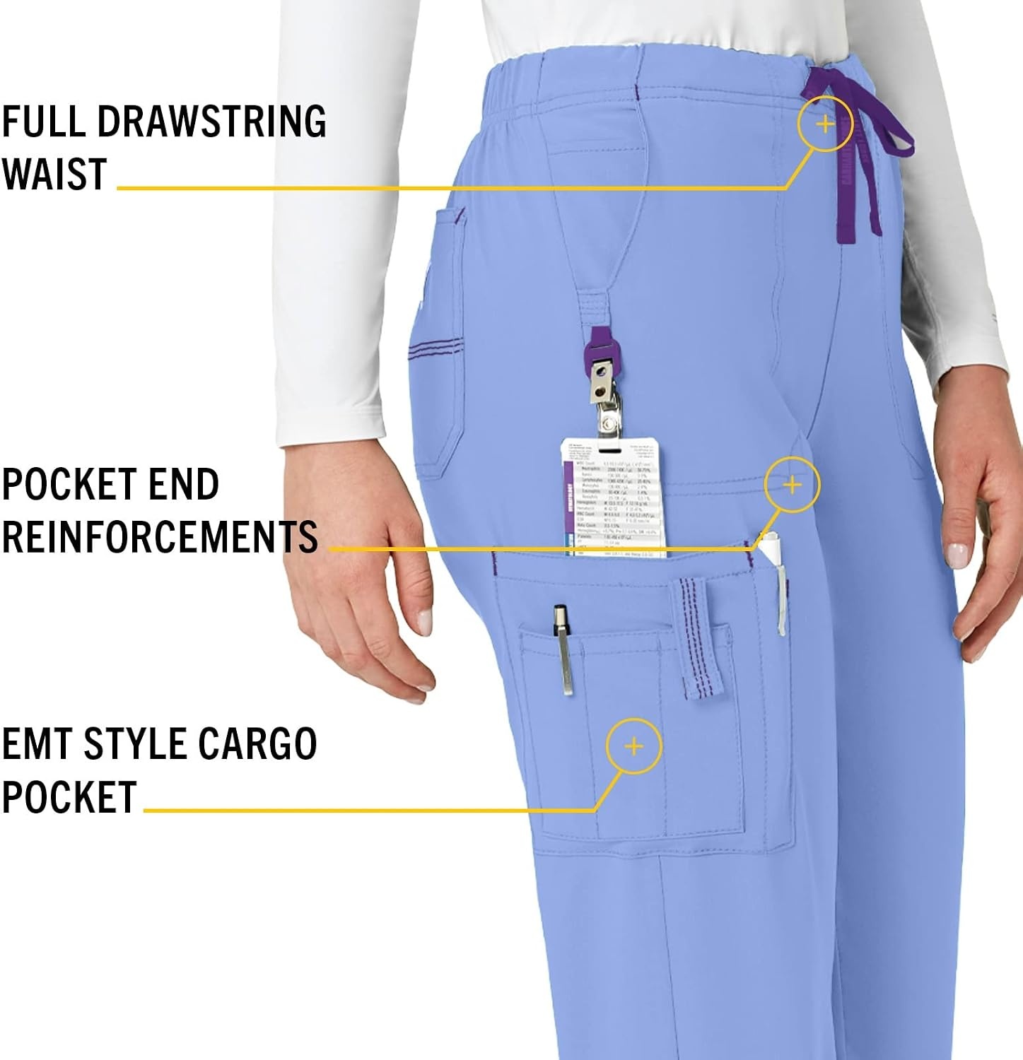 image:imageCarhartt CrossFlex Womens Boot Cut Cargo Scrub PantCeil Blue