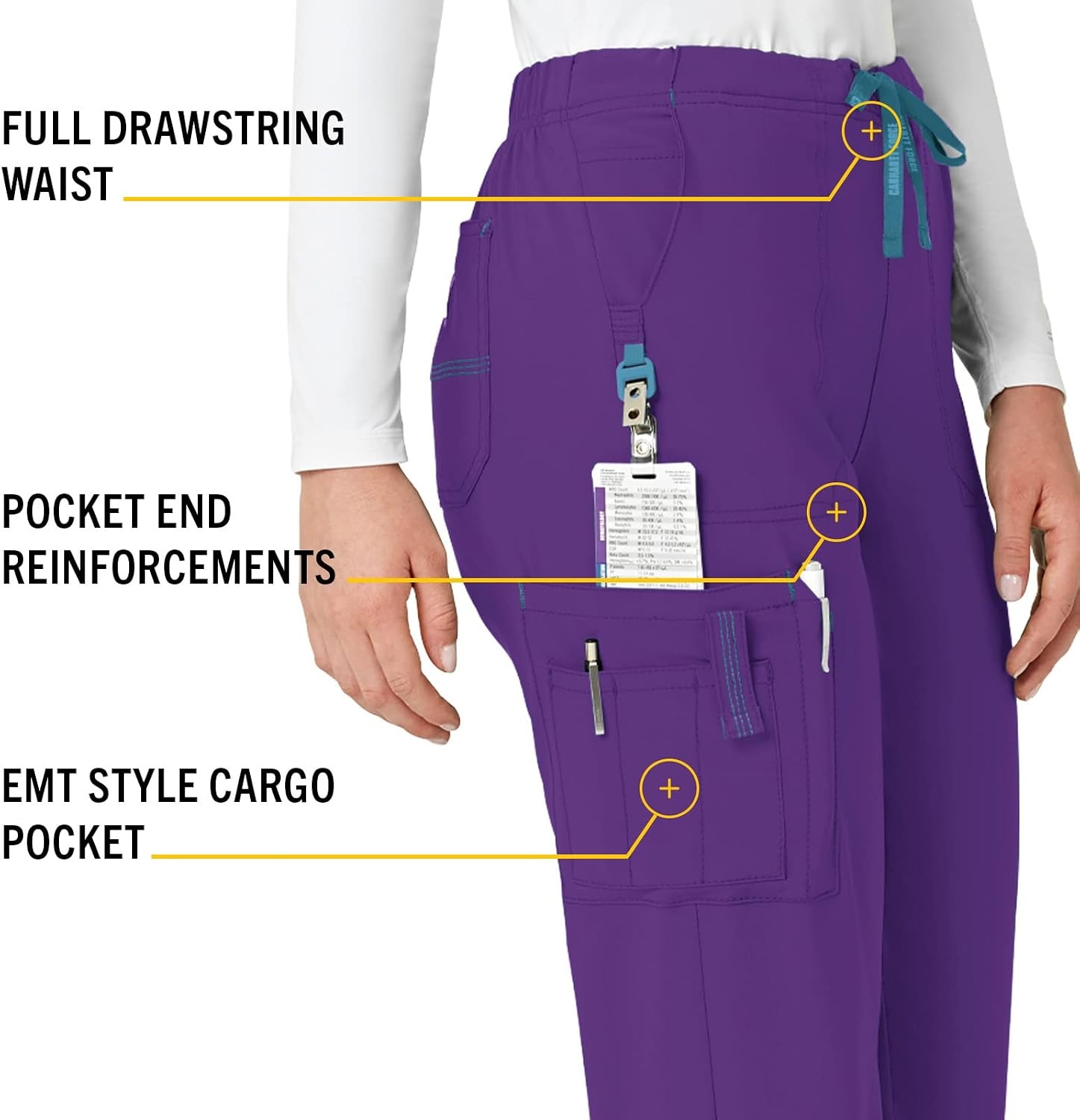 image:imageCarhartt CrossFlex Womens Boot Cut Cargo Scrub PantElectric Violet