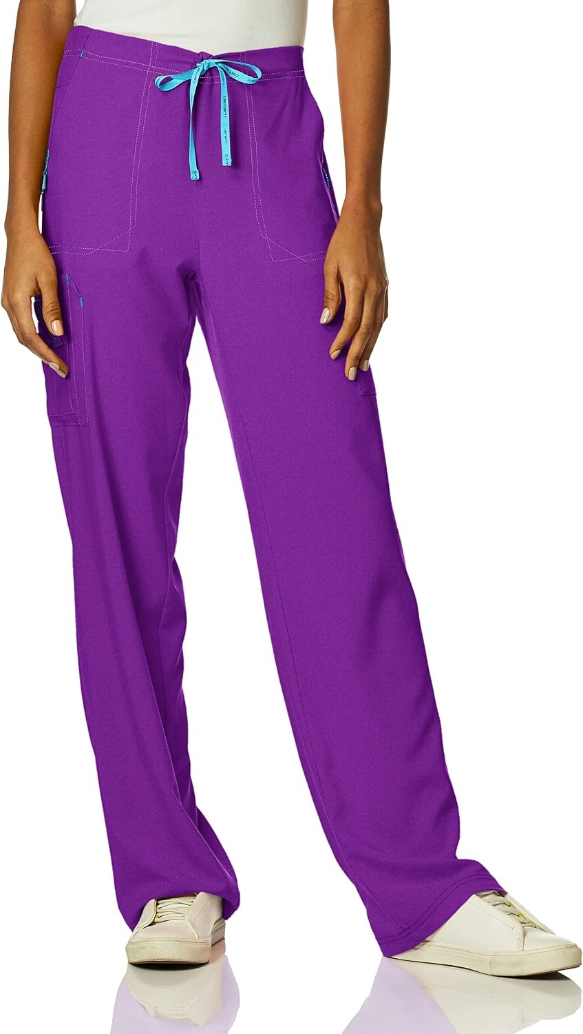 image:imageCarhartt CrossFlex Womens Boot Cut Cargo Scrub PantElectric Violet