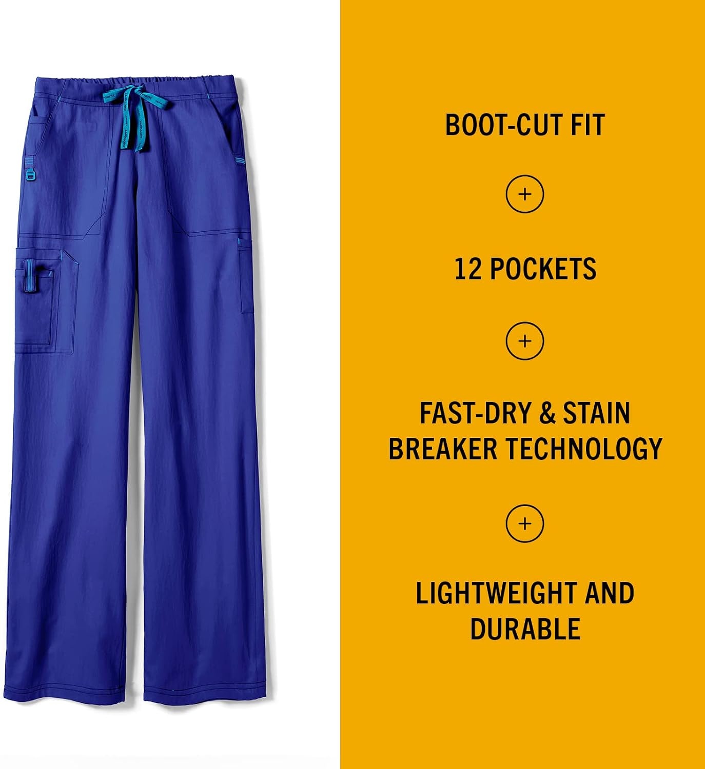 image:imageCarhartt CrossFlex Womens Boot Cut Cargo Scrub PantGalaxy Blue