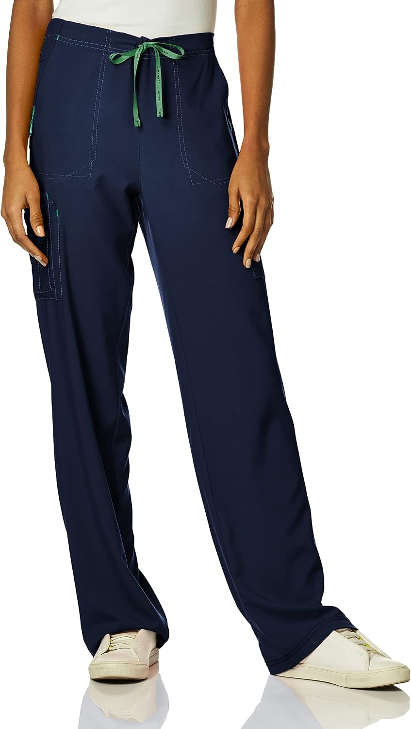 image:imageCarhartt CrossFlex Womens Boot Cut Cargo Scrub PantNavy