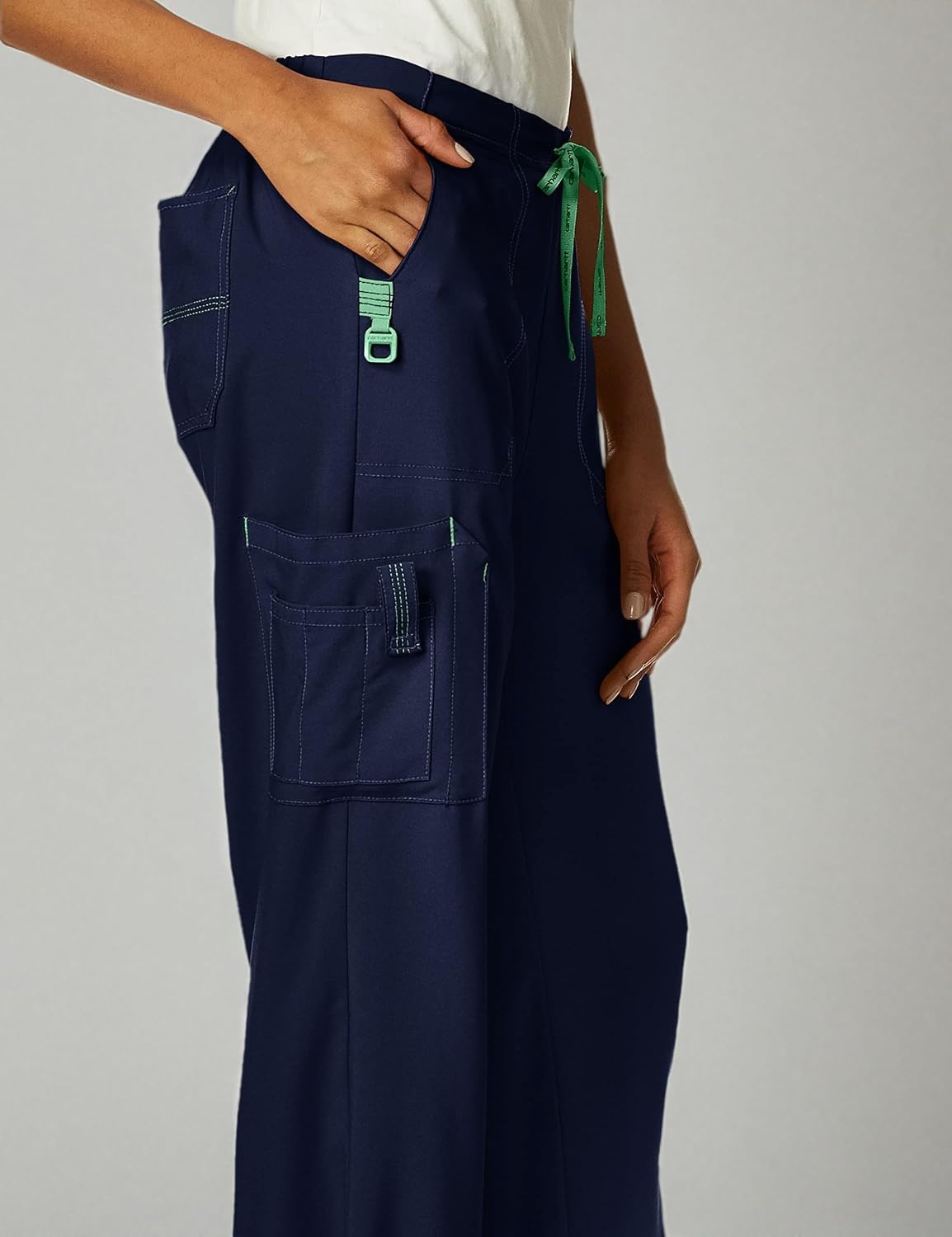 image:imageCarhartt CrossFlex Womens Boot Cut Cargo Scrub PantNavy