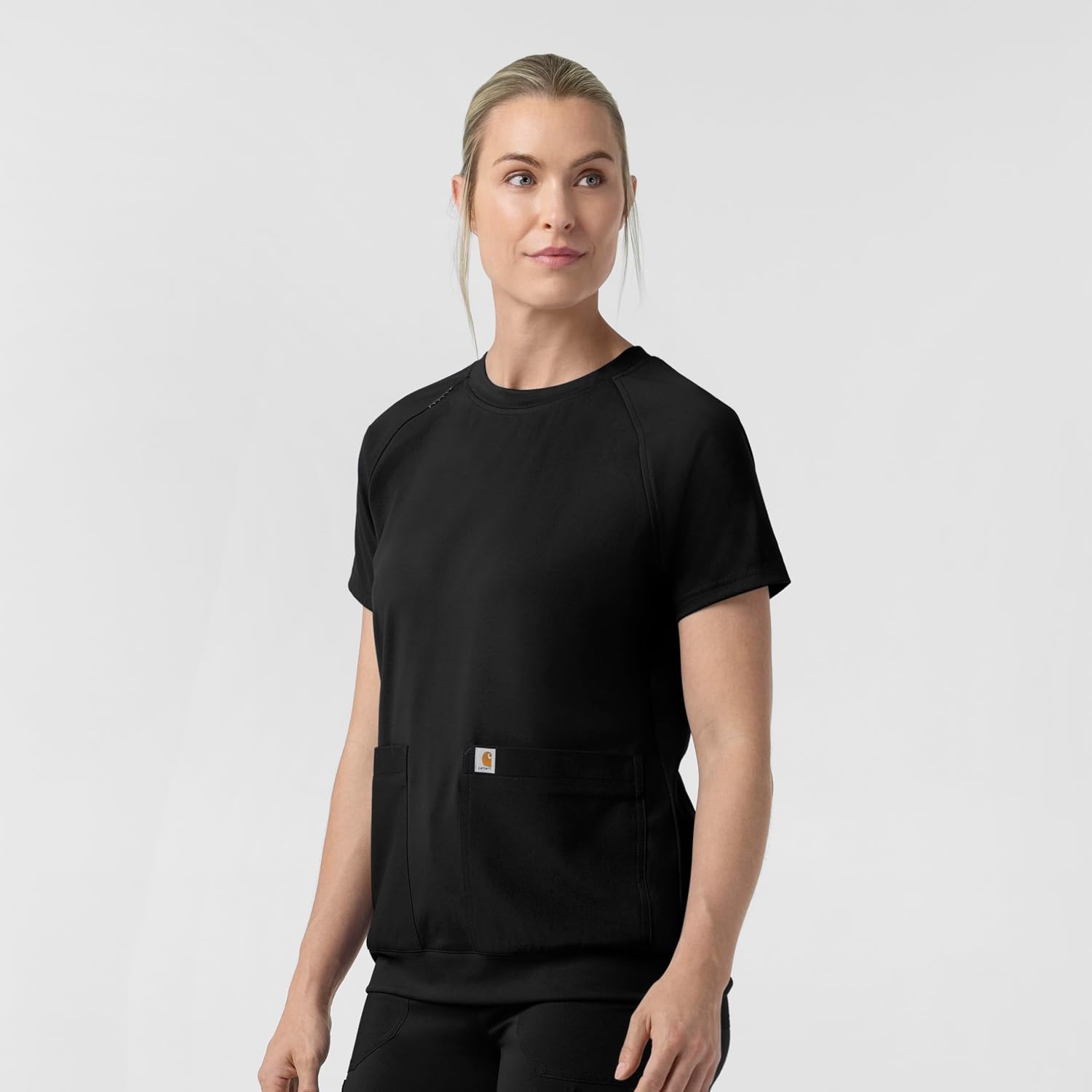 image:imageCarhartt Force CrossFlex Knit Womens Crew Neck Scrub TopBlack