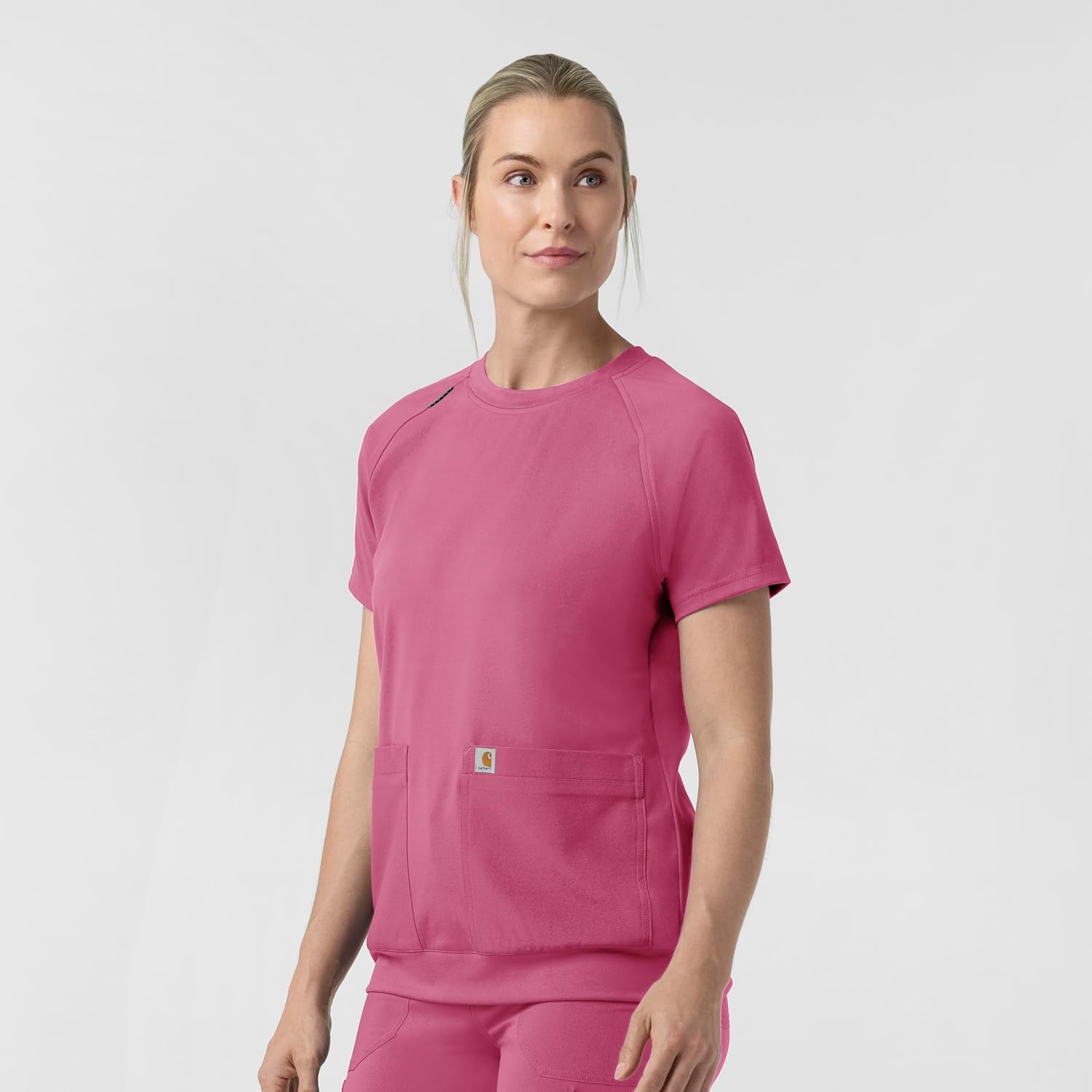 image:imageCarhartt Force CrossFlex Knit Womens Crew Neck Scrub TopElectric Fuschia