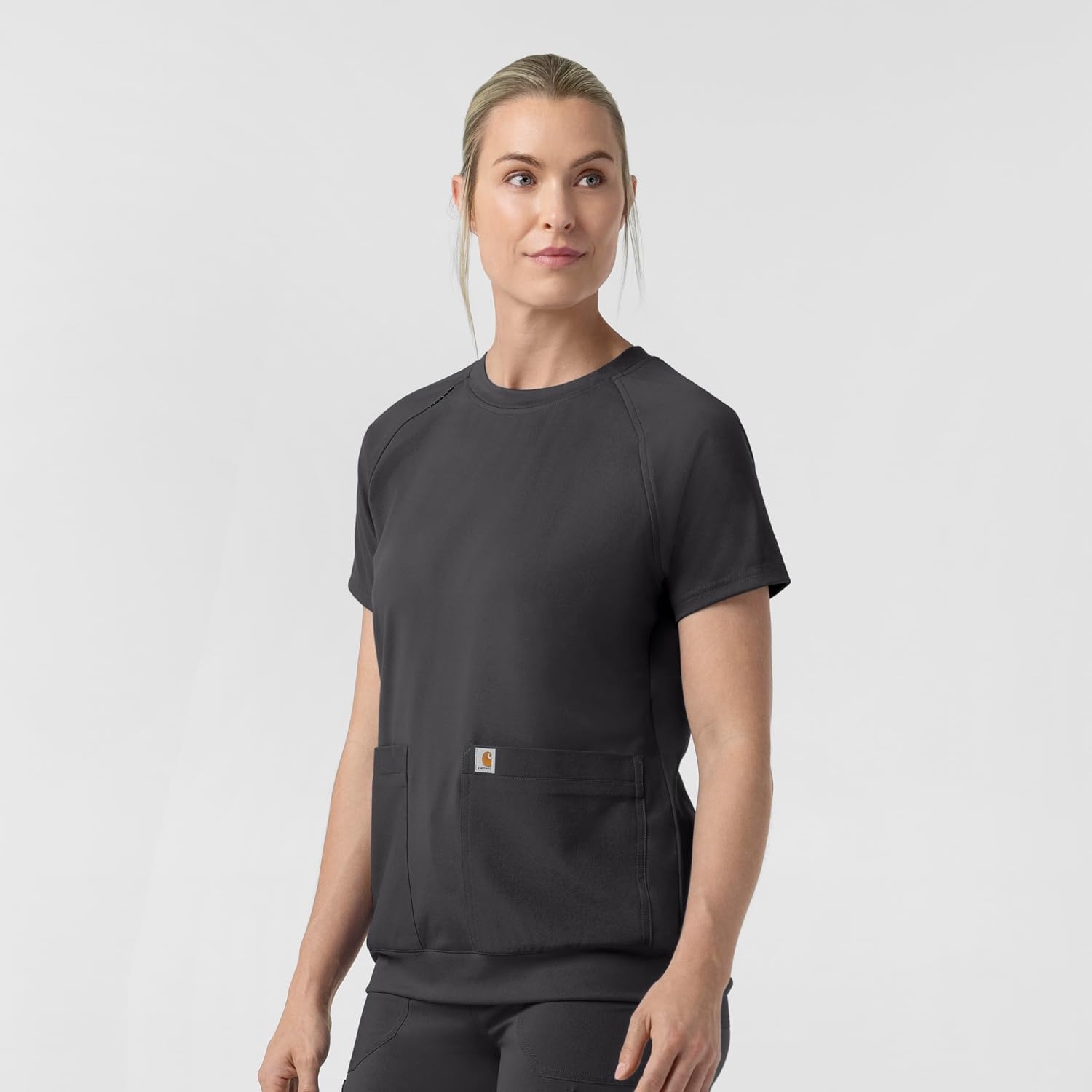 image:imageCarhartt Force CrossFlex Knit Womens Crew Neck Scrub TopPewter