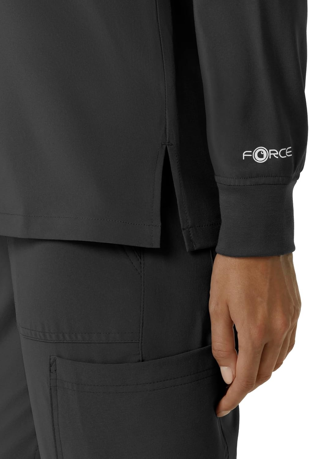 image:imageCarhartt Force CrossFlex Womens Crew Neck Long Sleeve Scrub TopBlack