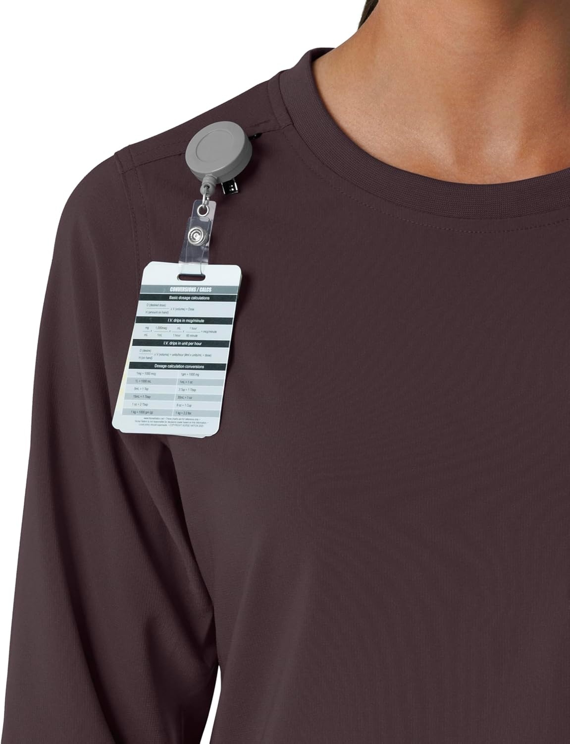 image:imageCarhartt Force CrossFlex Womens Crew Neck Long Sleeve Scrub TopDark Sepia