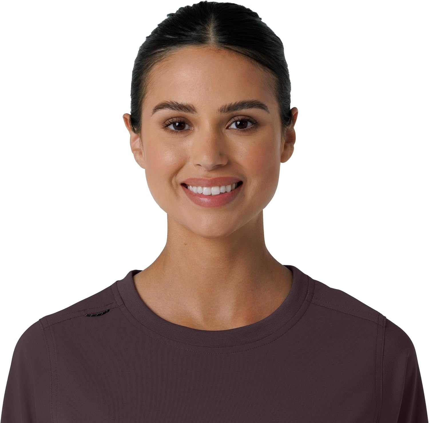 image:imageCarhartt Force CrossFlex Womens Crew Neck Long Sleeve Scrub TopDark Sepia
