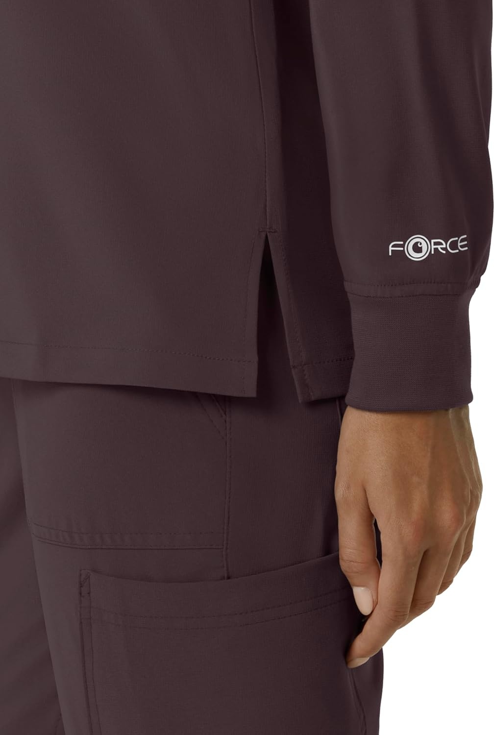 image:imageCarhartt Force CrossFlex Womens Crew Neck Long Sleeve Scrub TopDark Sepia