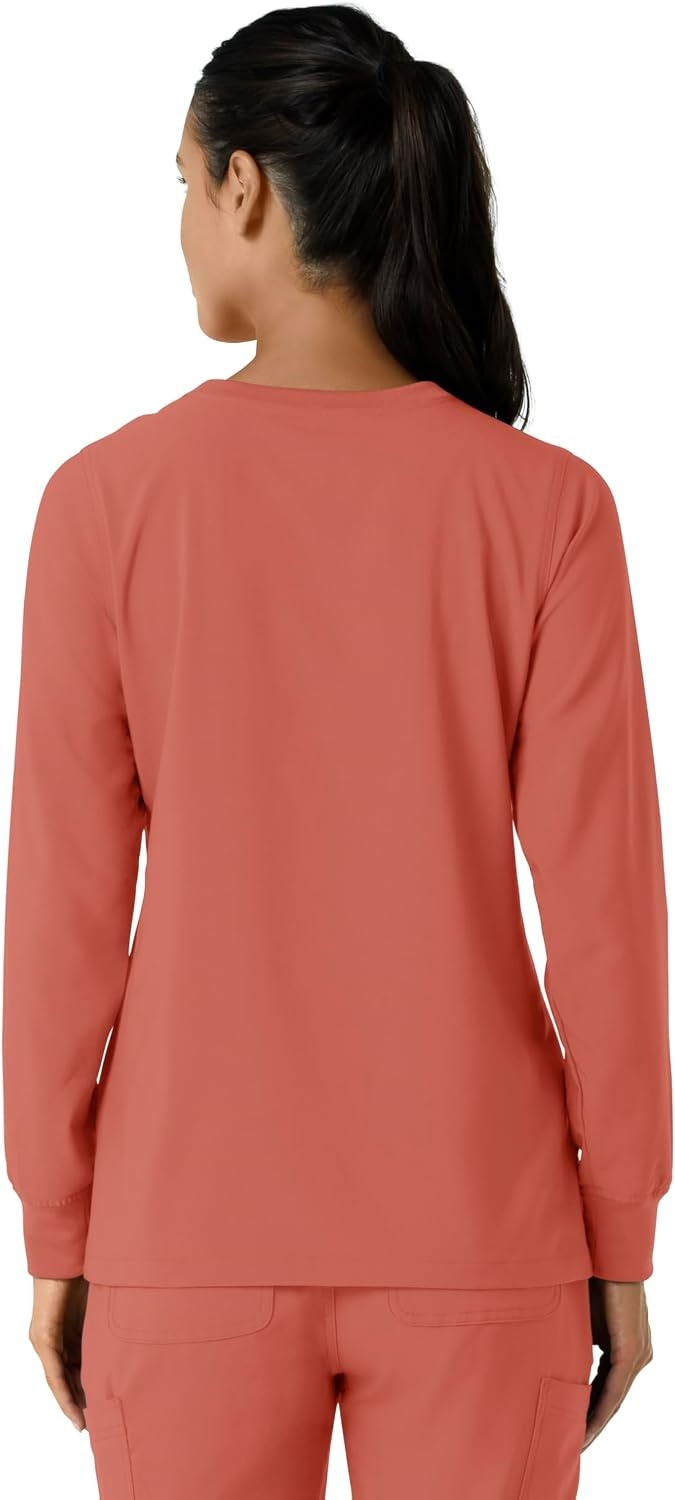 image:imageCarhartt Force CrossFlex Womens Crew Neck Long Sleeve Scrub TopDusty Cedar
