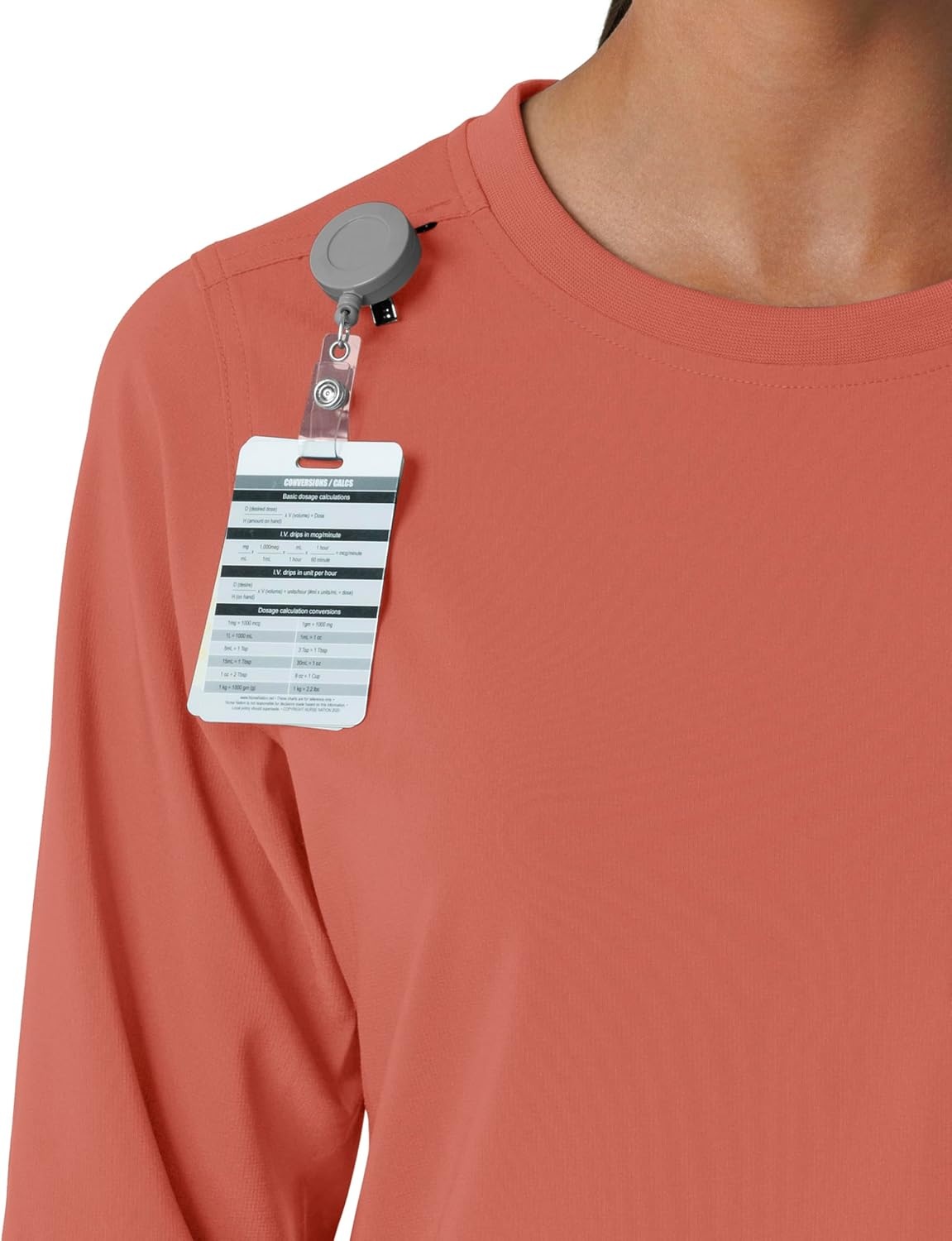 image:imageCarhartt Force CrossFlex Womens Crew Neck Long Sleeve Scrub TopDusty Cedar