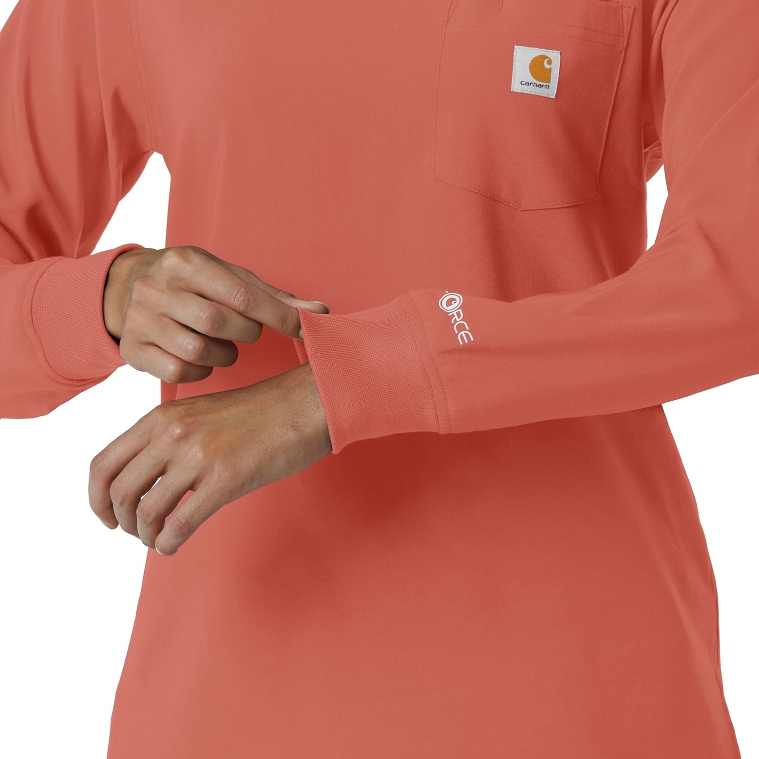 image:imageCarhartt Force CrossFlex Womens Crew Neck Long Sleeve Scrub TopDusty Cedar