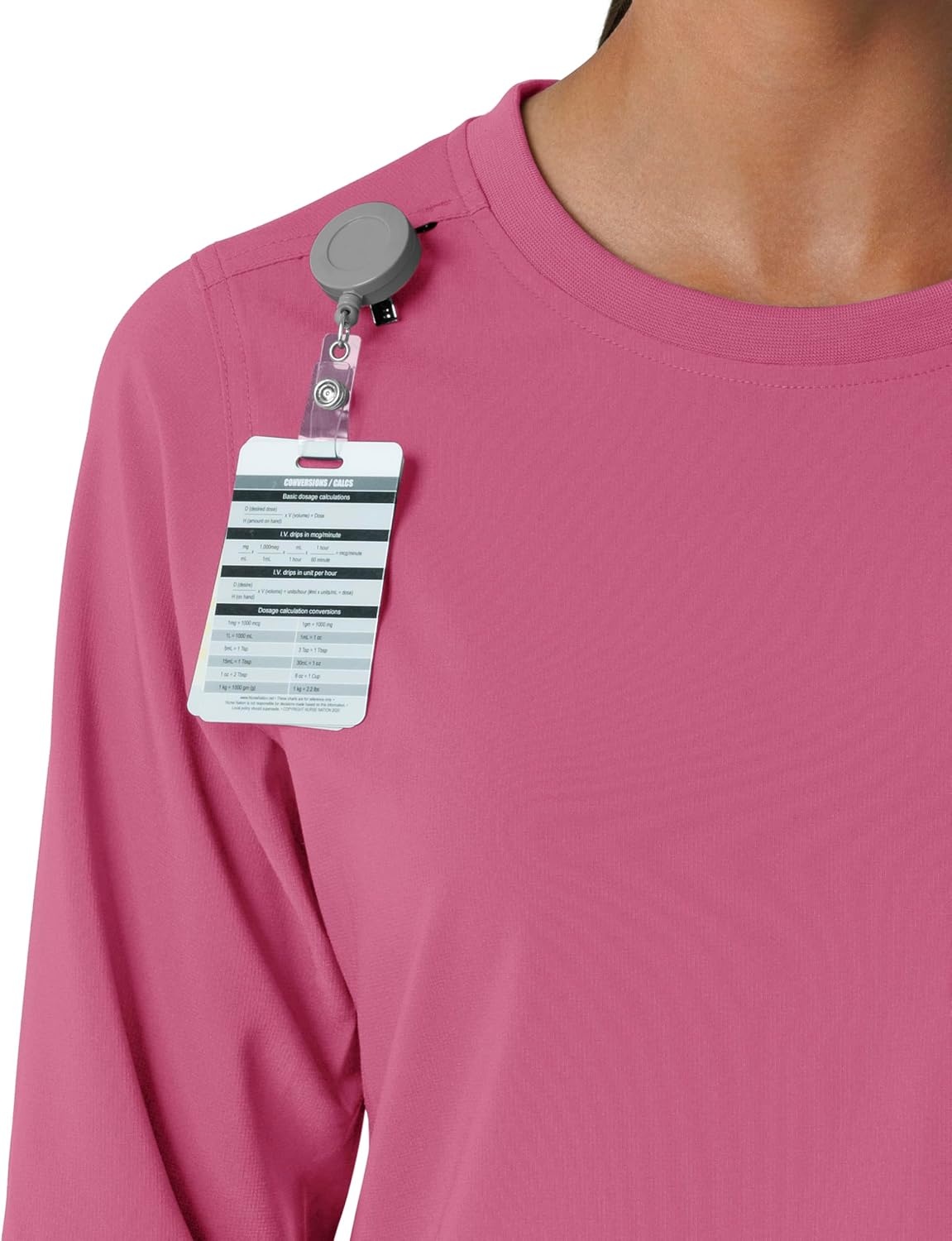 image:imageCarhartt Force CrossFlex Womens Crew Neck Long Sleeve Scrub TopElectric Fuschia