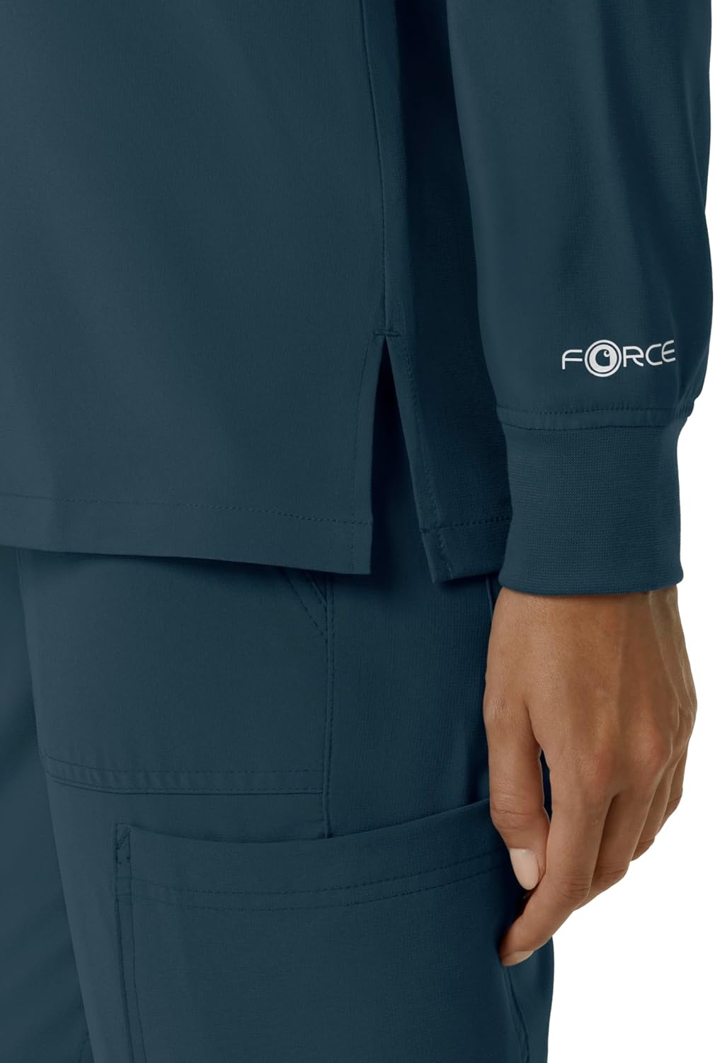 image:imageCarhartt Force CrossFlex Womens Crew Neck Long Sleeve Scrub TopNavy