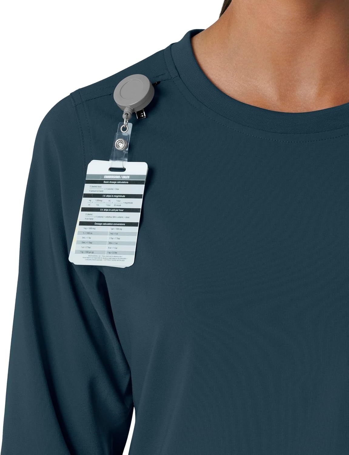 image:imageCarhartt Force CrossFlex Womens Crew Neck Long Sleeve Scrub TopNavy