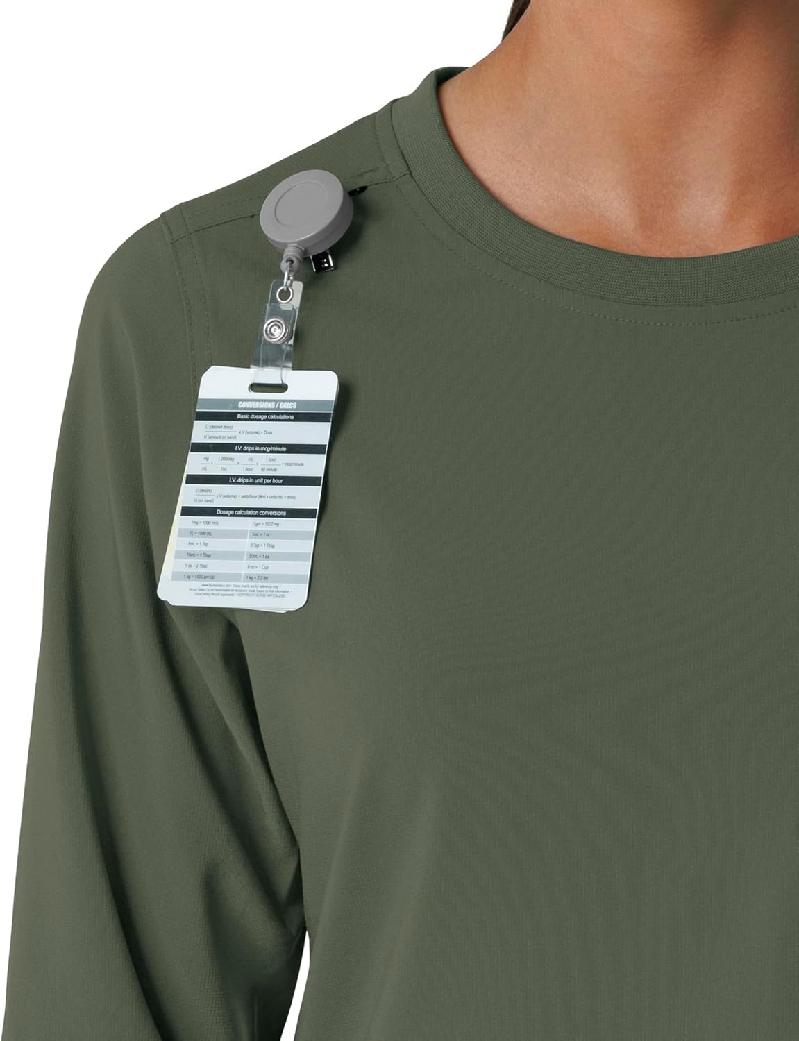 image:imageCarhartt Force CrossFlex Womens Crew Neck Long Sleeve Scrub TopOlive
