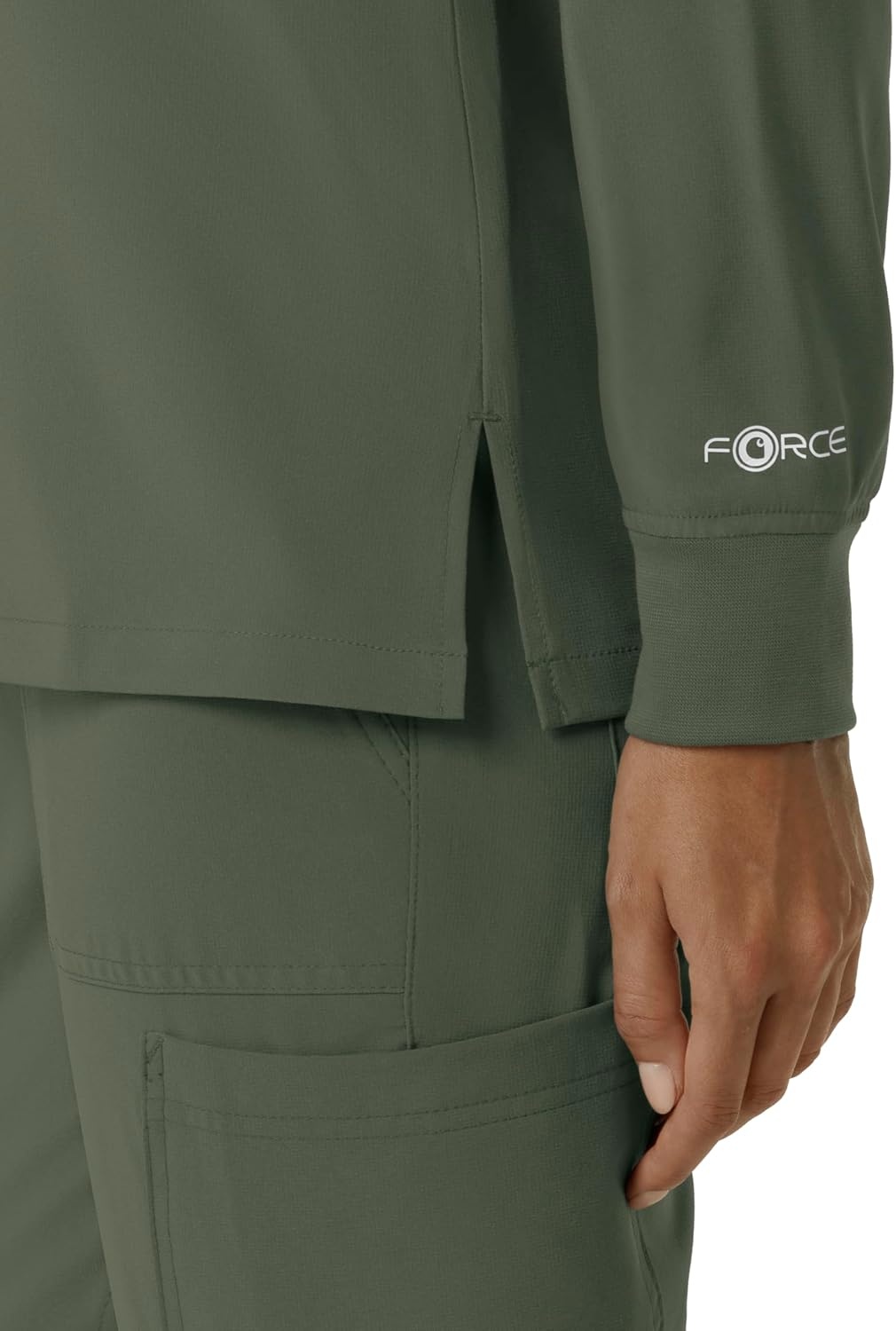 image:imageCarhartt Force CrossFlex Womens Crew Neck Long Sleeve Scrub TopOlive