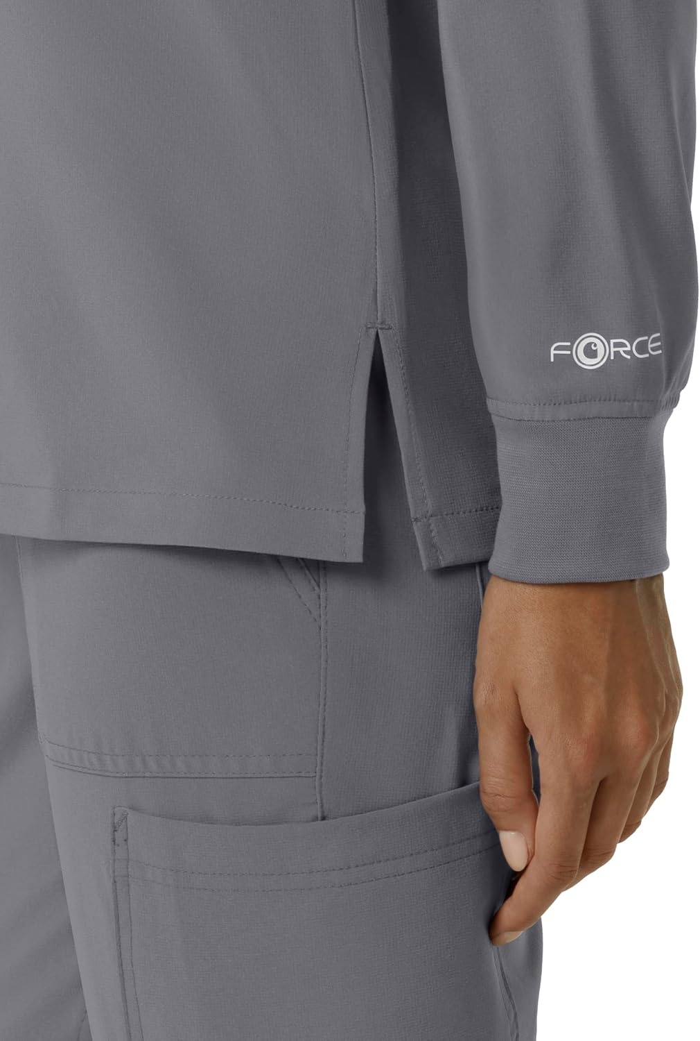 image:imageCarhartt Force CrossFlex Womens Crew Neck Long Sleeve Scrub TopPewter