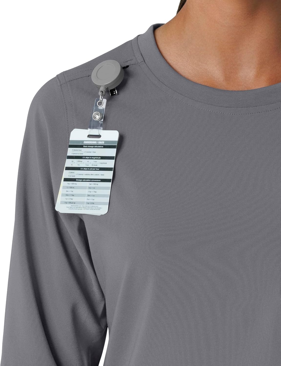 image:imageCarhartt Force CrossFlex Womens Crew Neck Long Sleeve Scrub TopPewter