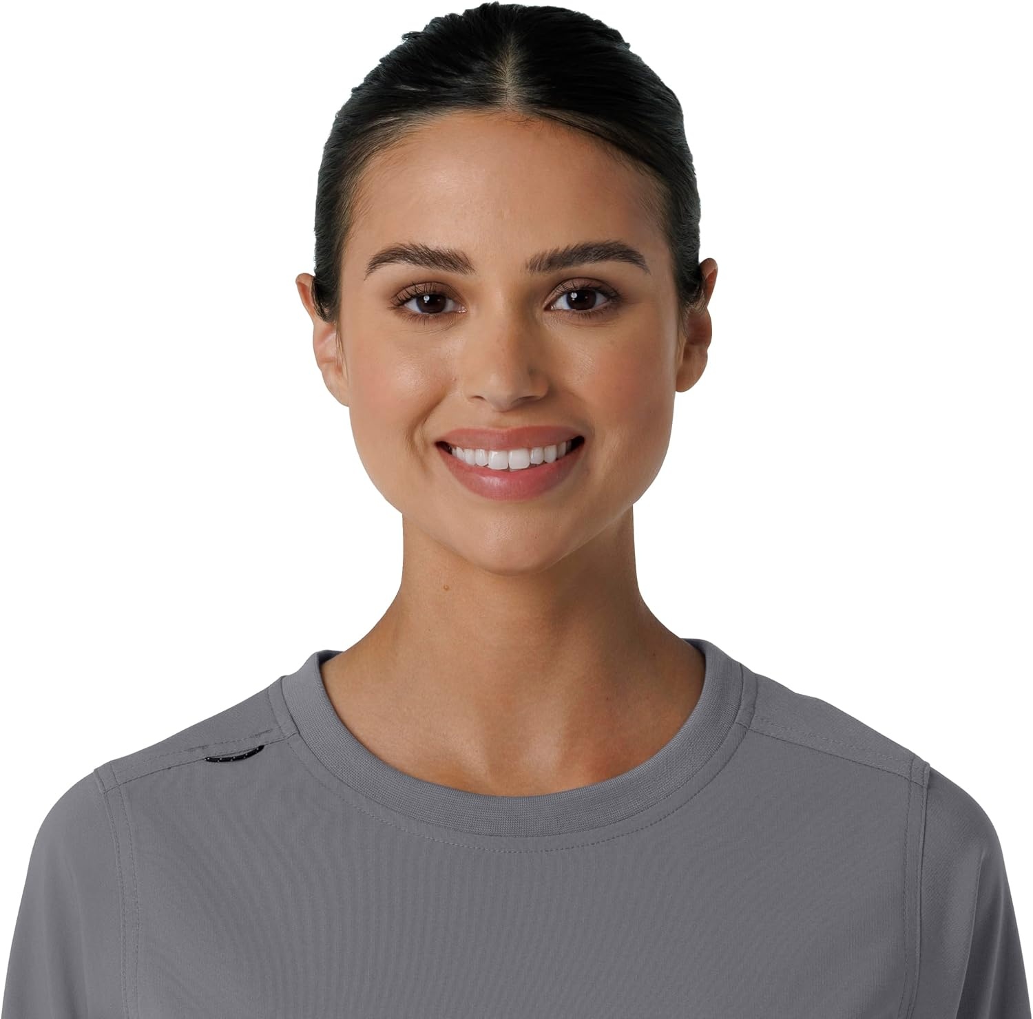 image:imageCarhartt Force CrossFlex Womens Crew Neck Long Sleeve Scrub TopPewter
