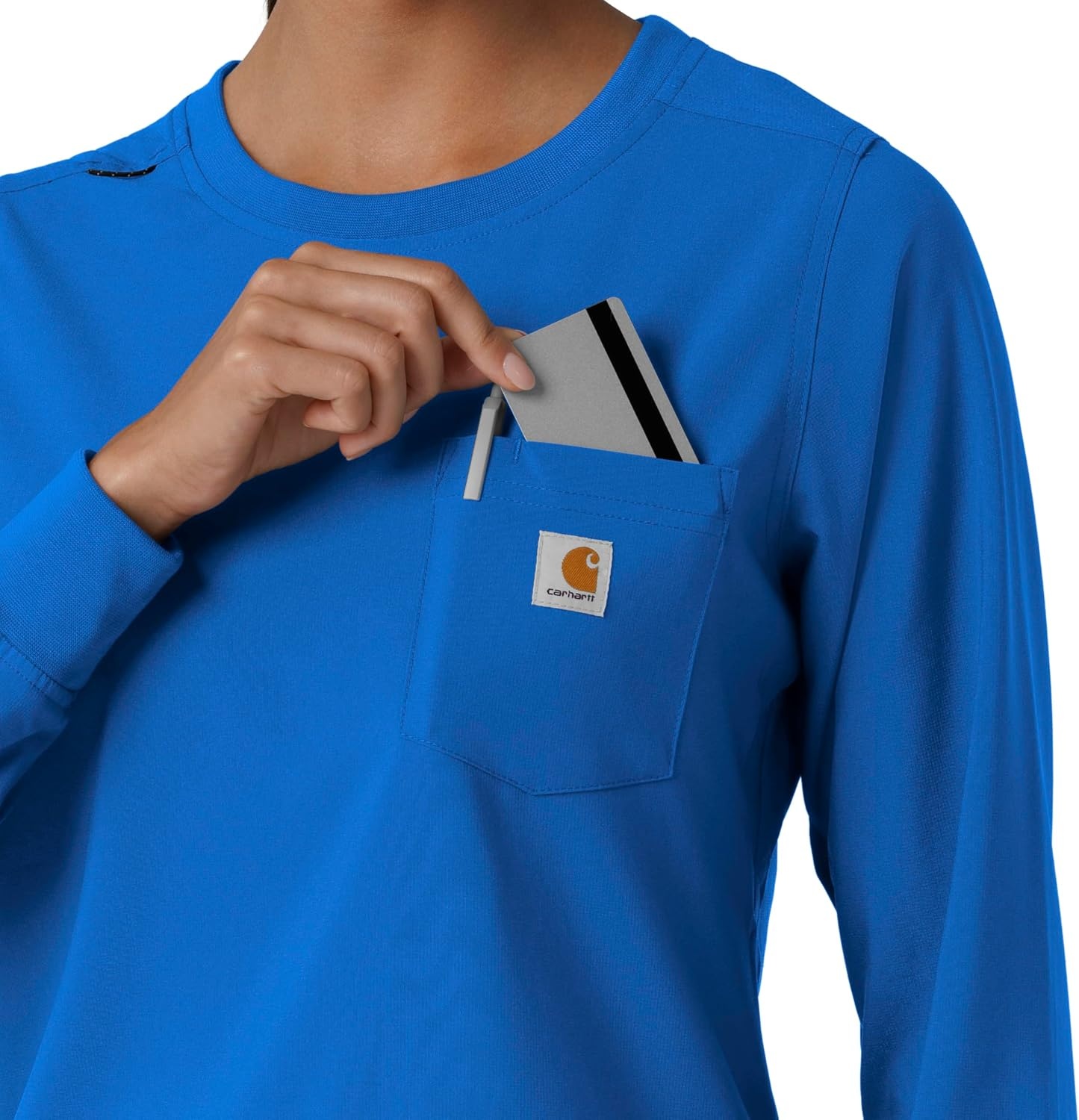 image:imageCarhartt Force CrossFlex Womens Crew Neck Long Sleeve Scrub TopRoyal