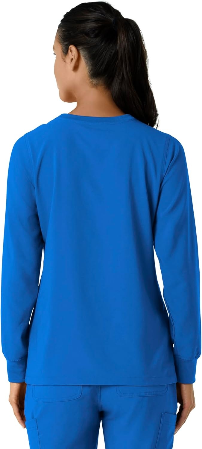 image:imageCarhartt Force CrossFlex Womens Crew Neck Long Sleeve Scrub TopRoyal