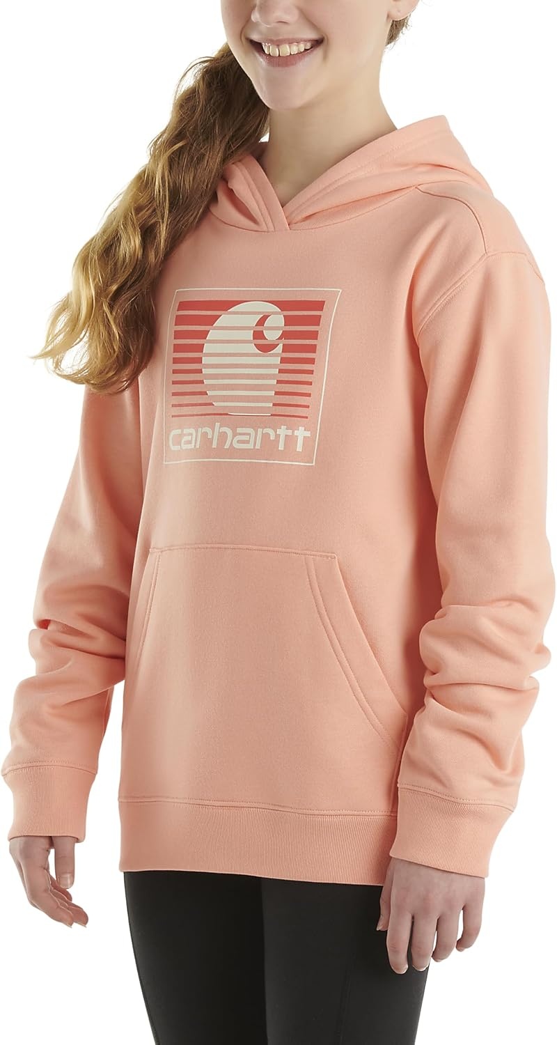 image:imageCarhartt Girls Pullover Hoodie Graphic SweatshirtPeach Amber