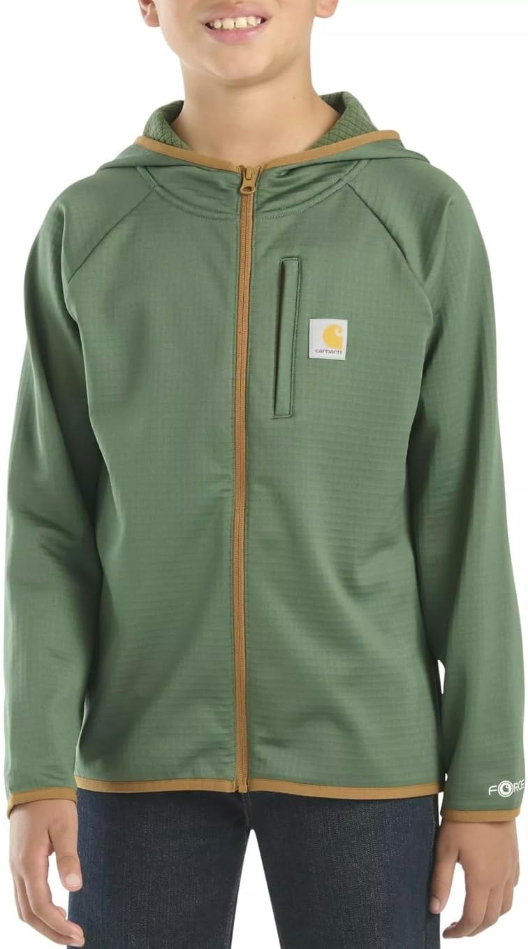 image:imageCarhartt Kids CA8586 Force LongSleeve Full Zip Sweatshirt Youth Big Boys Medium 1012 Cilantro Green