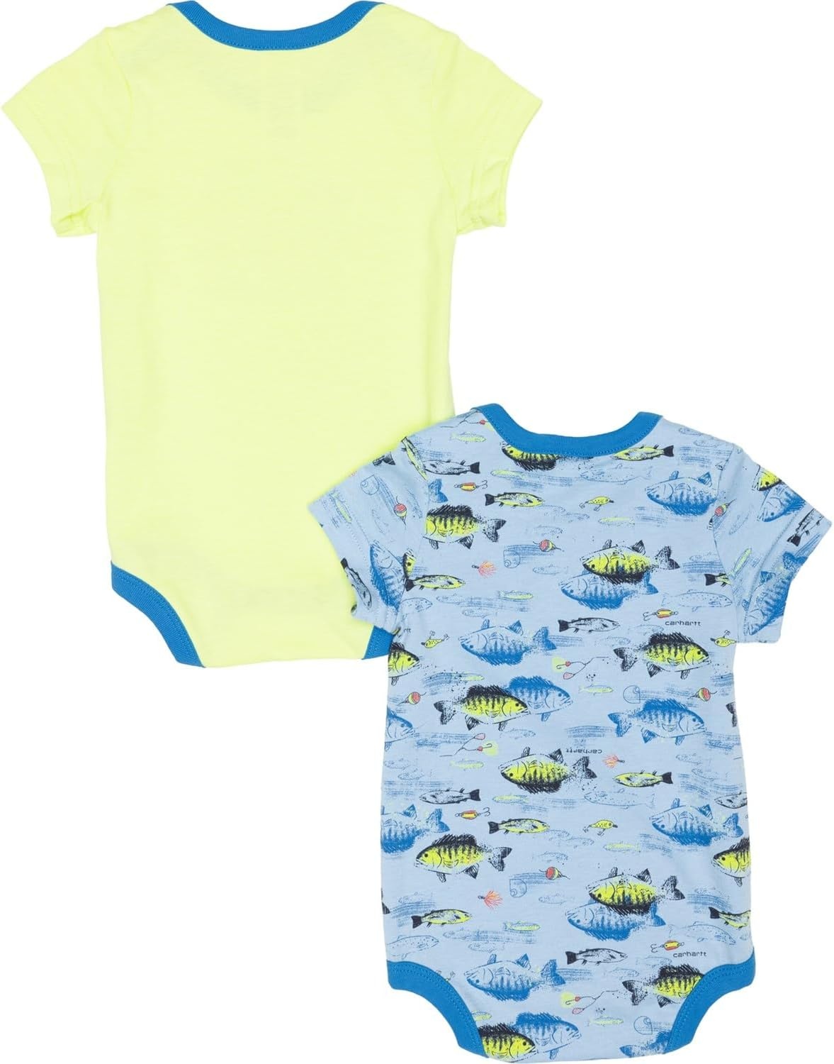 image:imageCarhartt Kids CG8960 ShortSleeve Fishing Bodysuit Set BoysLight Blue Lime