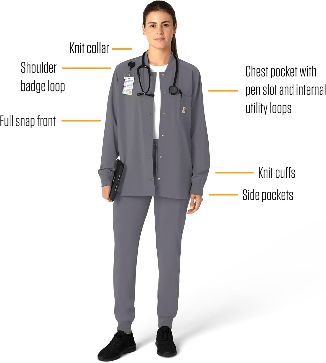 image:imageCarhartt Rugged Flex Womens Bonded Fleece JacketPewter