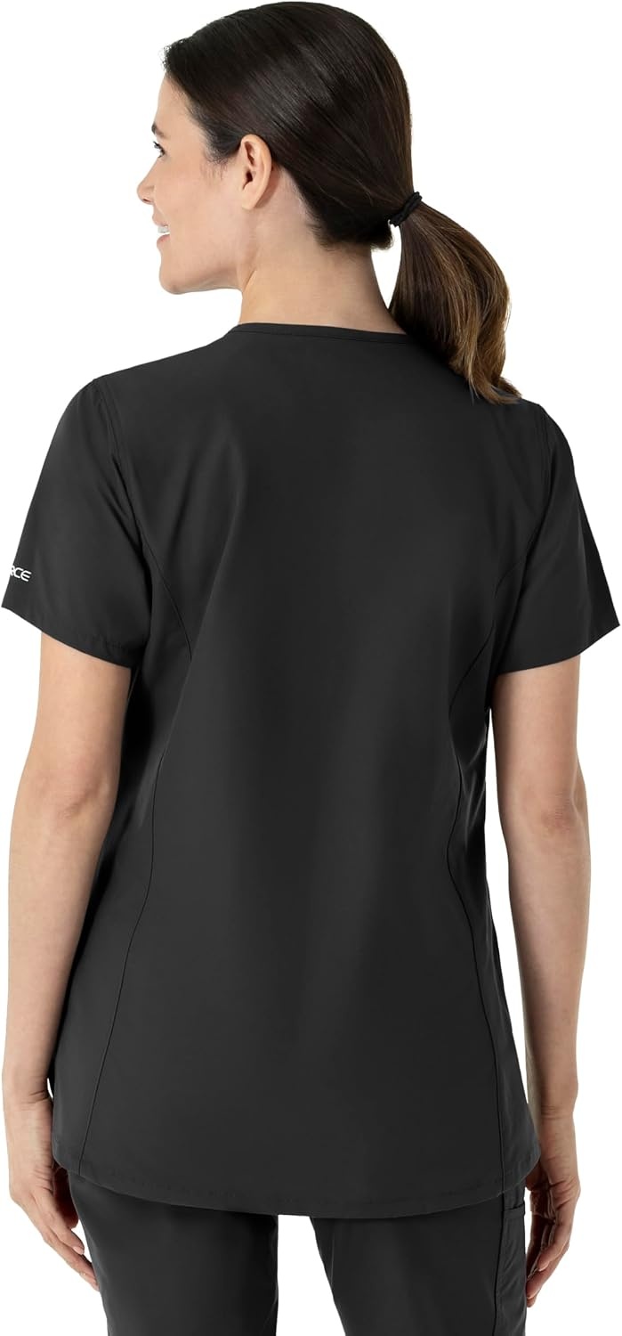 image:imageCarhartt Scrubs C12213 Womens Force Modern Fit Notch Neck Tunic TopBlack