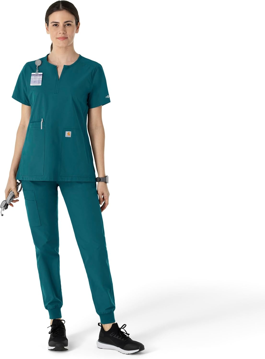 image:imageCarhartt Scrubs C12213 Womens Force Modern Fit Notch Neck Tunic TopCaribbean Blue