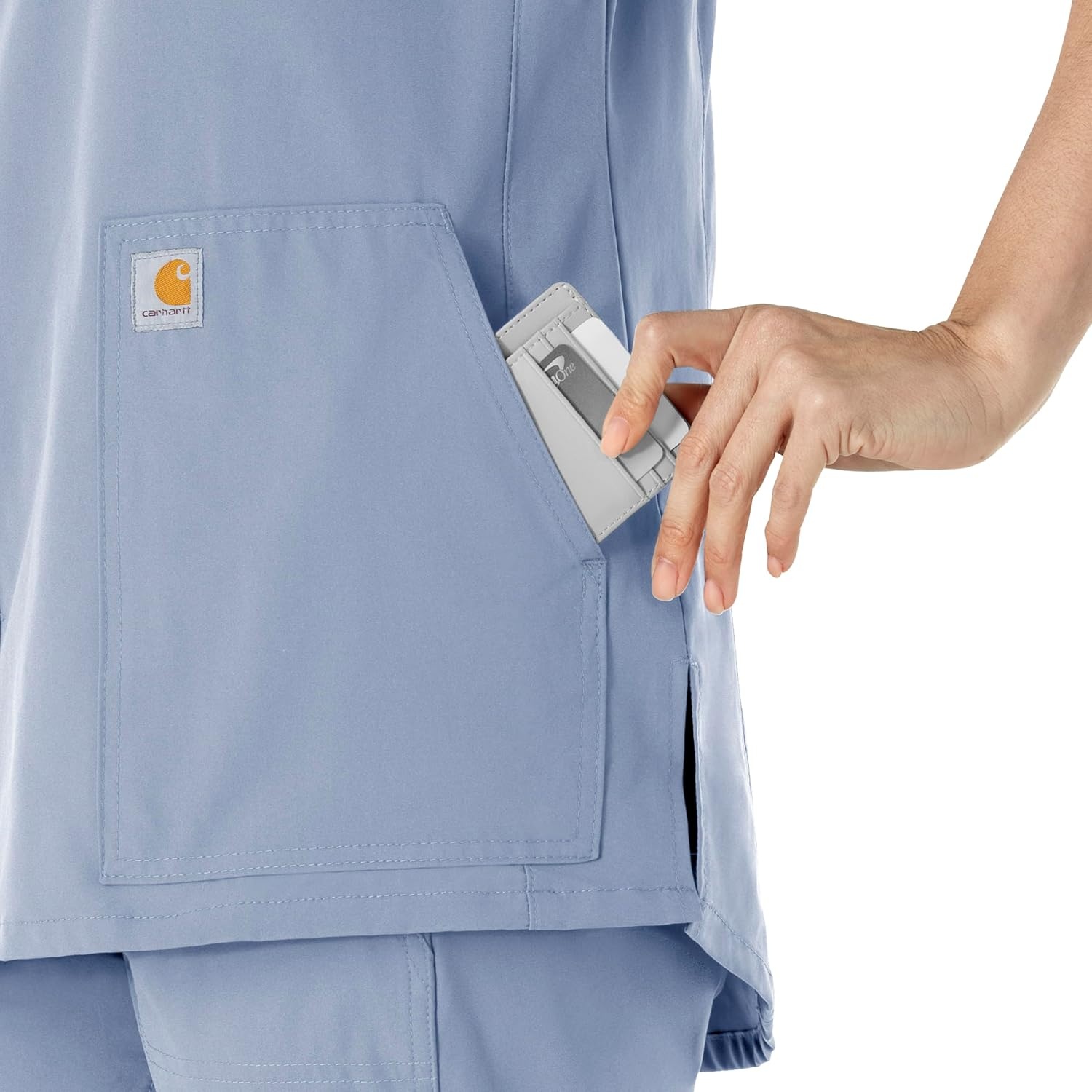 image:imageCarhartt Scrubs C12213 Womens Force Modern Fit Notch Neck Tunic TopCeil Blue