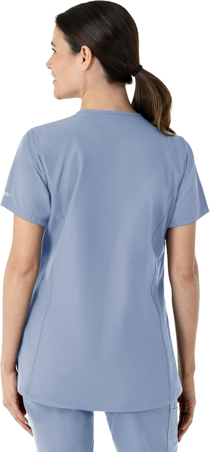 image:imageCarhartt Scrubs C12213 Womens Force Modern Fit Notch Neck Tunic TopCeil Blue