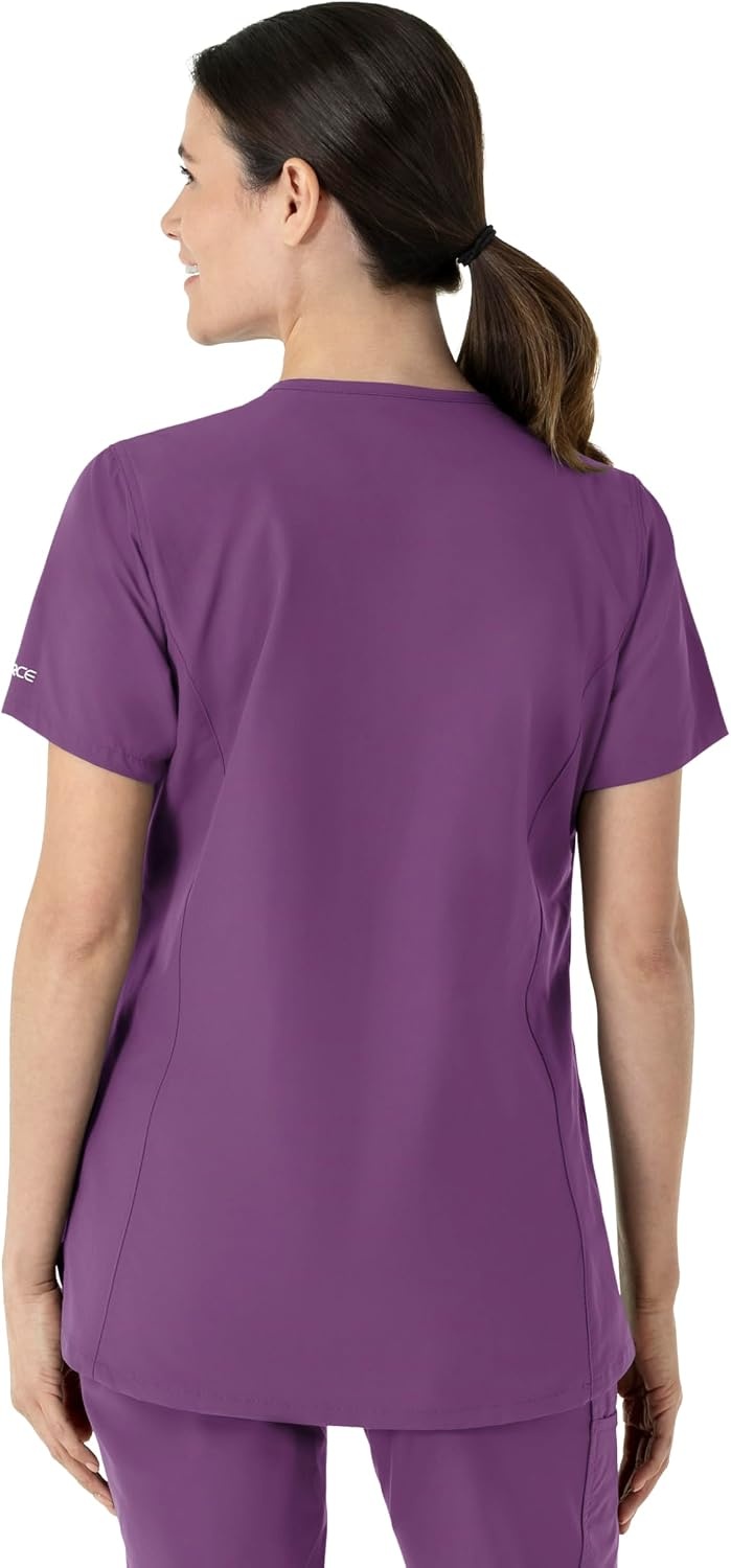 image:imageCarhartt Scrubs C12213 Womens Force Modern Fit Notch Neck Tunic TopEggplant