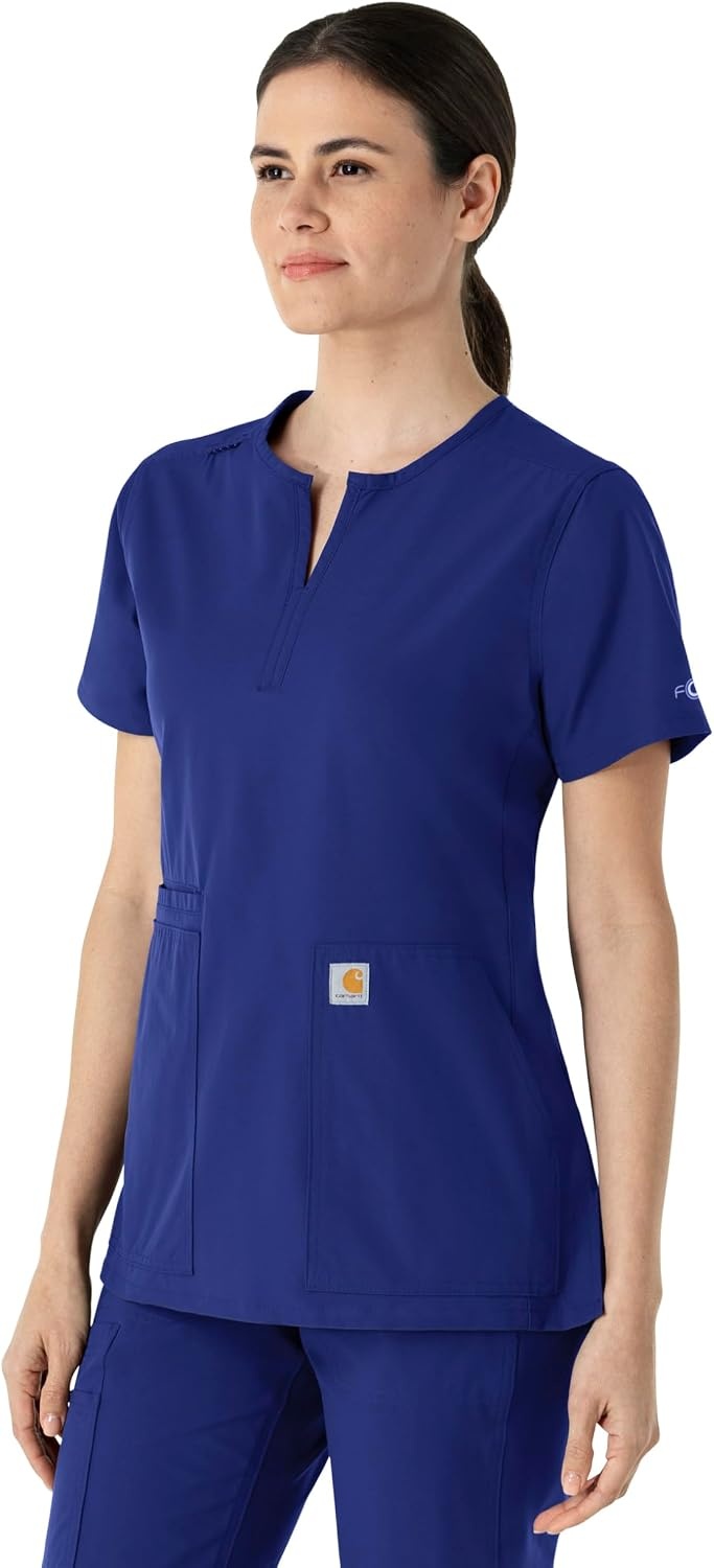 image:imageCarhartt Scrubs C12213 Womens Force Modern Fit Notch Neck Tunic TopGalaxy Blue