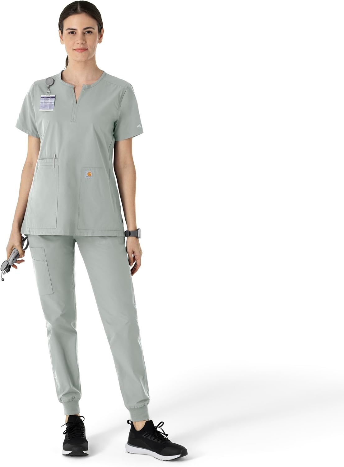 image:imageCarhartt Scrubs C12213 Womens Force Modern Fit Notch Neck Tunic TopGrey