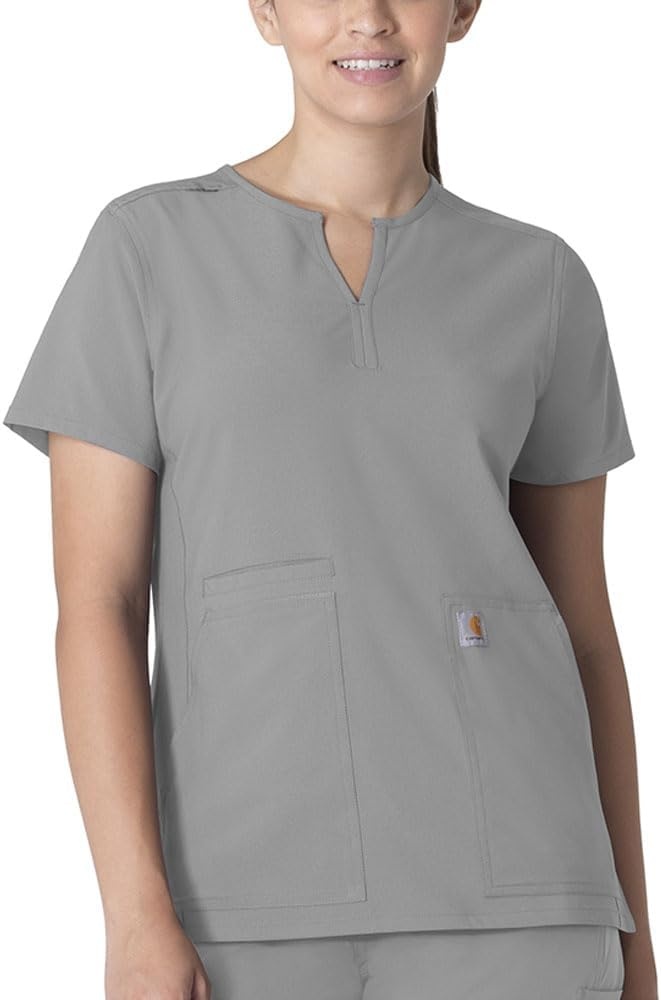 image:imageCarhartt Scrubs C12213 Womens Force Modern Fit Notch Neck Tunic TopGrey