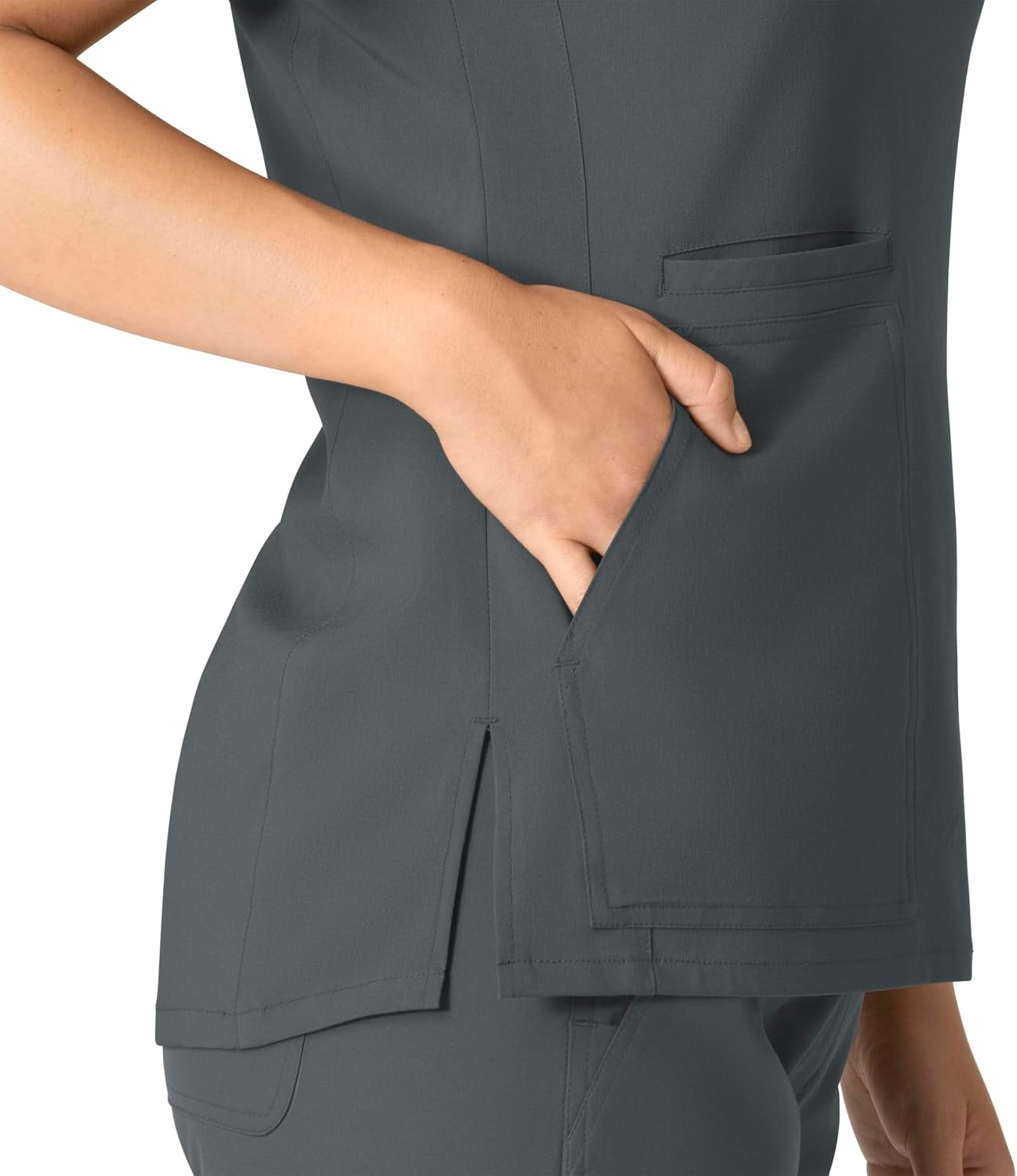 image:imageCarhartt Scrubs C12213 Womens Force Modern Fit Notch Neck Tunic TopPewter