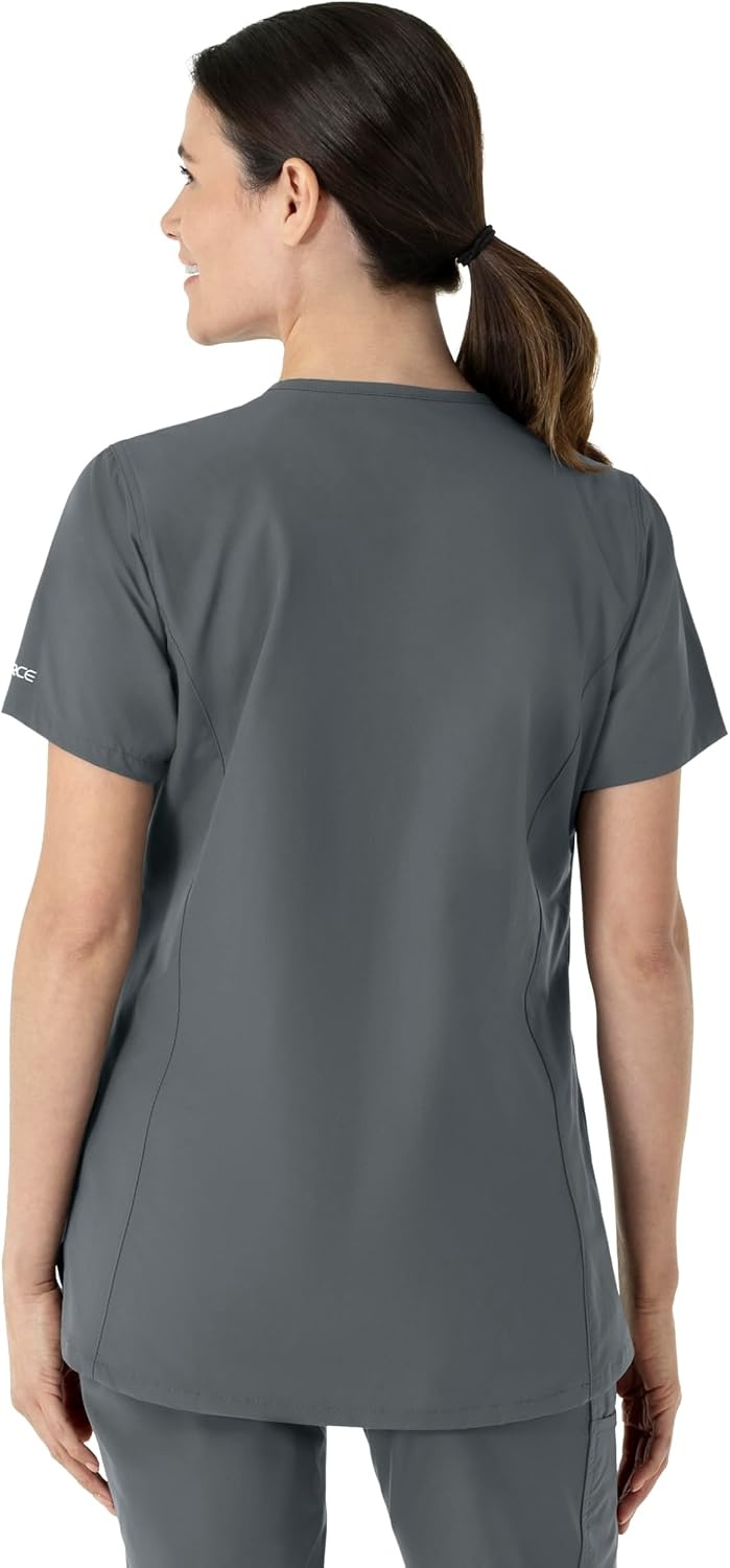 image:imageCarhartt Scrubs C12213 Womens Force Modern Fit Notch Neck Tunic TopPewter