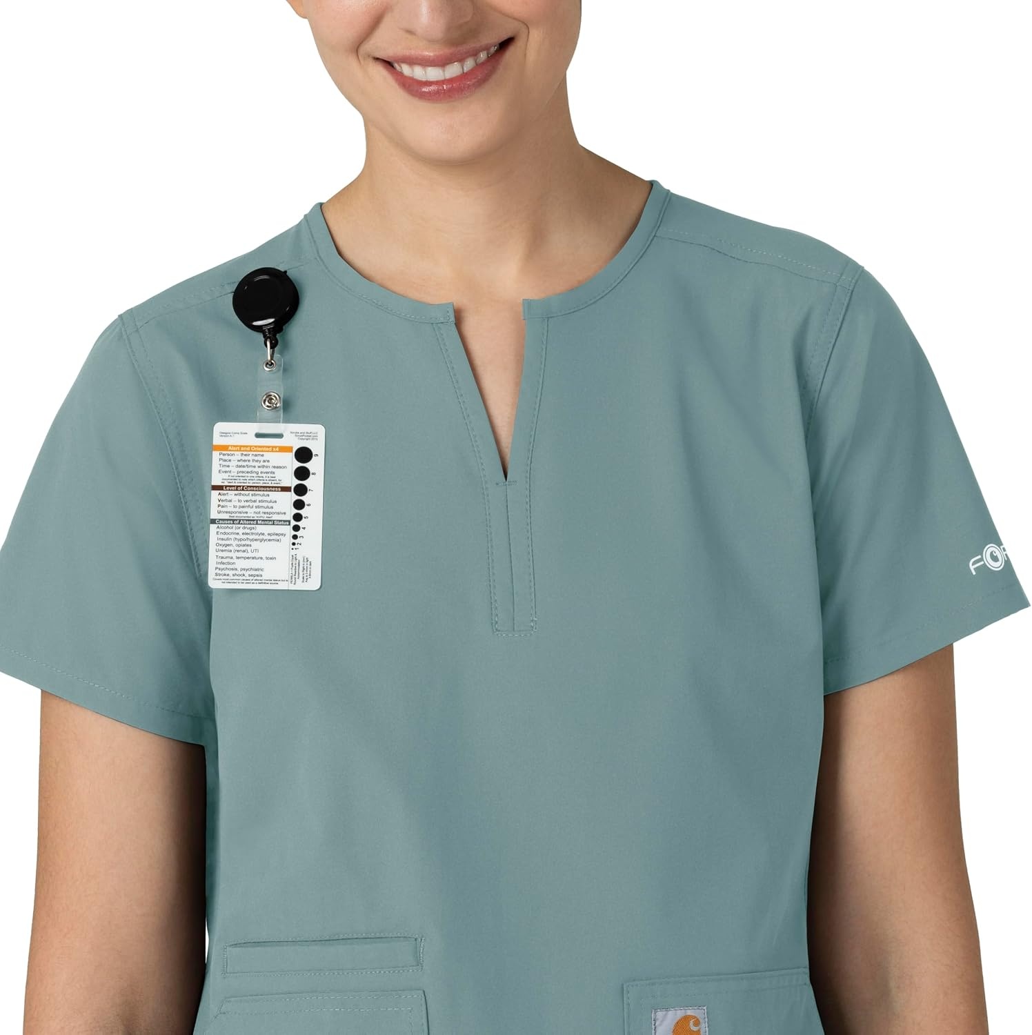 image:imageCarhartt Scrubs C12213 Womens Force Modern Fit Notch Neck Tunic TopSummer Blue
