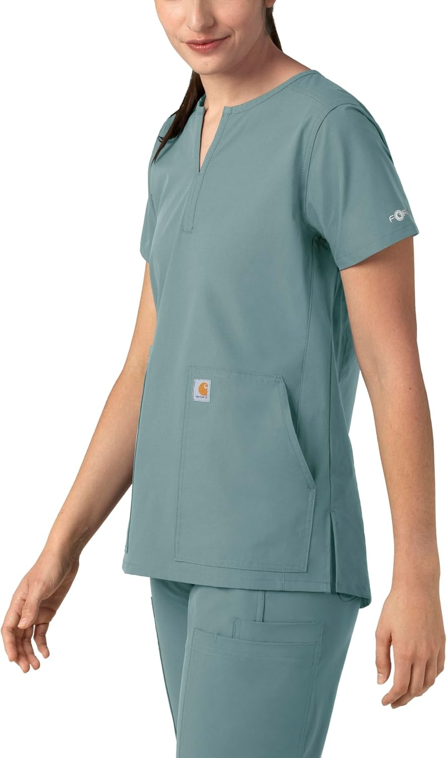 image:imageCarhartt Scrubs C12213 Womens Force Modern Fit Notch Neck Tunic TopSummer Blue